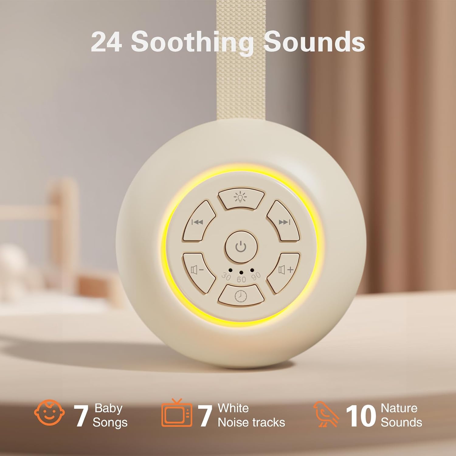 Thumbnail 1 de GMEKA Portable White Noise Machine with Nursery Night Light (USB Rechargeable) and 24 Soothing Sounds
