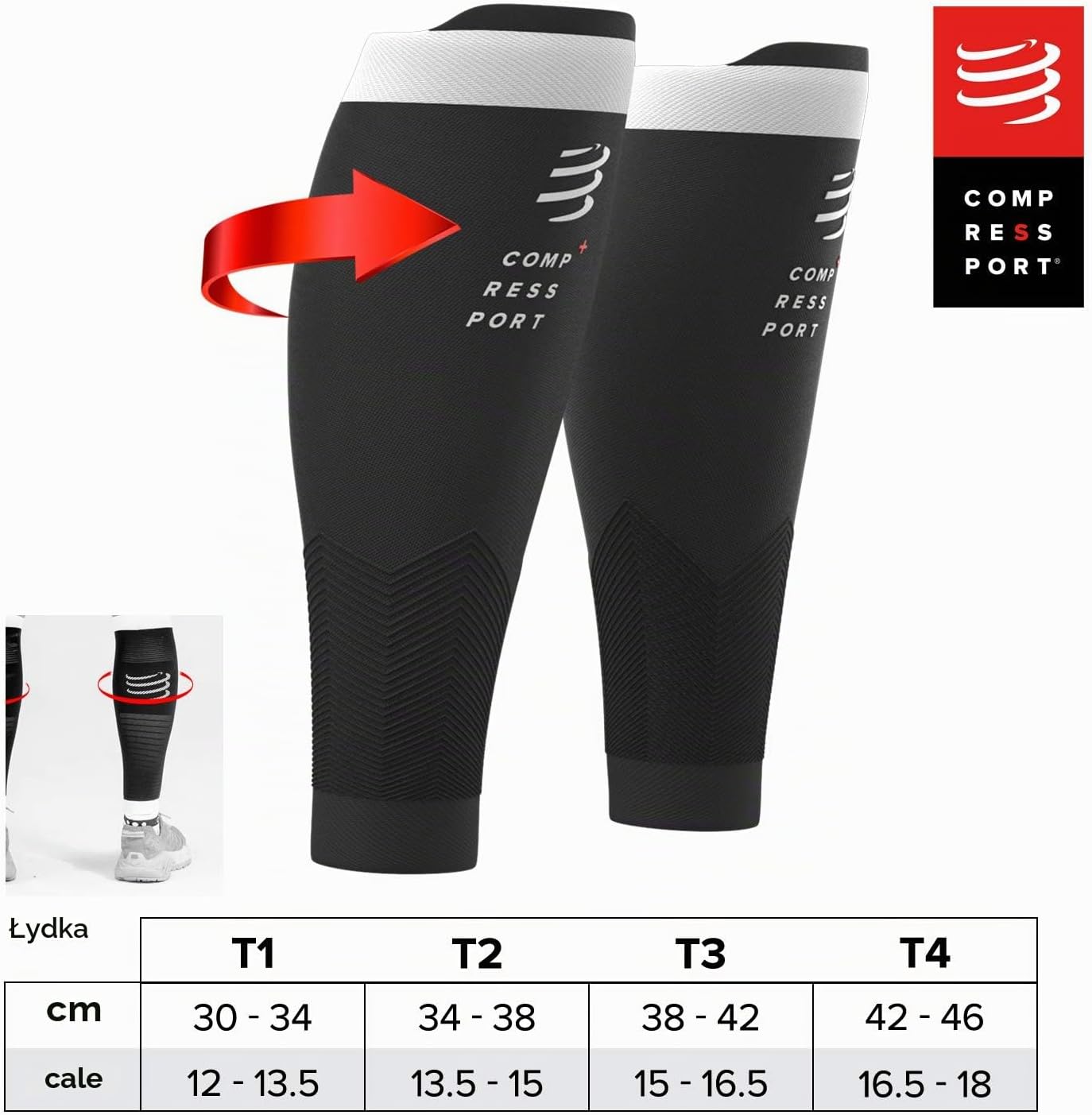 Detalle 2 de Compressport R2V2 – opaski kompresyjne na łydki, ultralekkie i antystatyczne