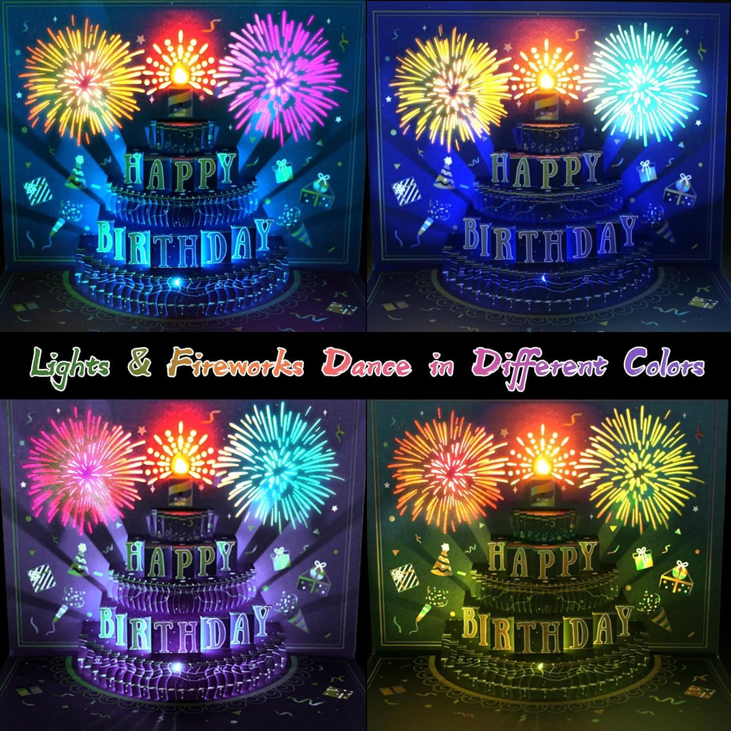 Thumbnail 2 de WUJUN Birthday Card 3D Pop Up with Light