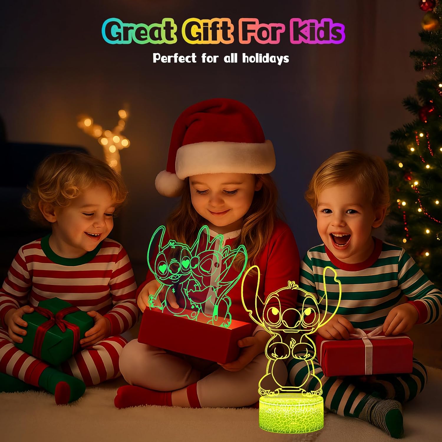 Thumbnail 5 de Stitch Lamp (2 Patterns) – 3D LED Night Light for Girls’ Room