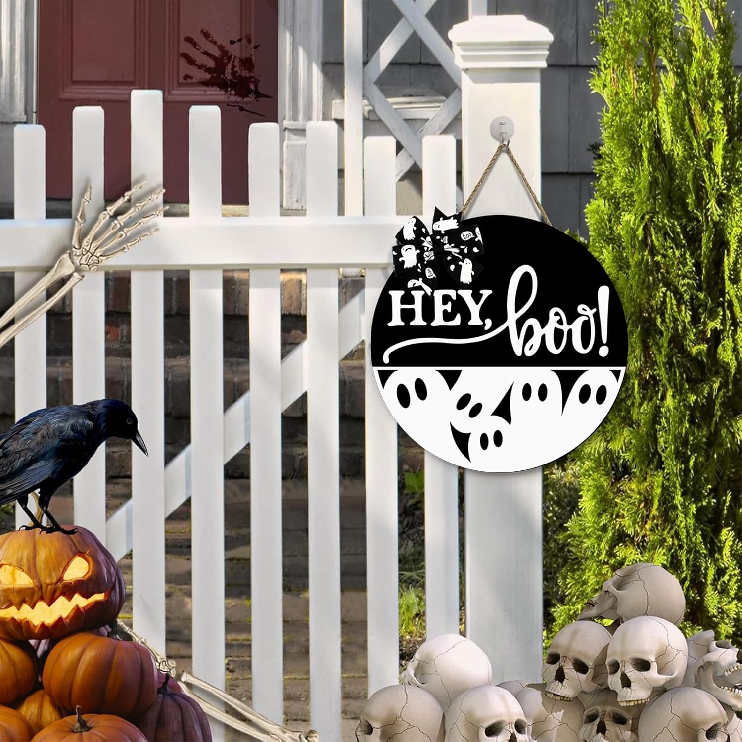 Thumbnail 6 de Halloween Ghost Door Sign, 12 x 12 inches