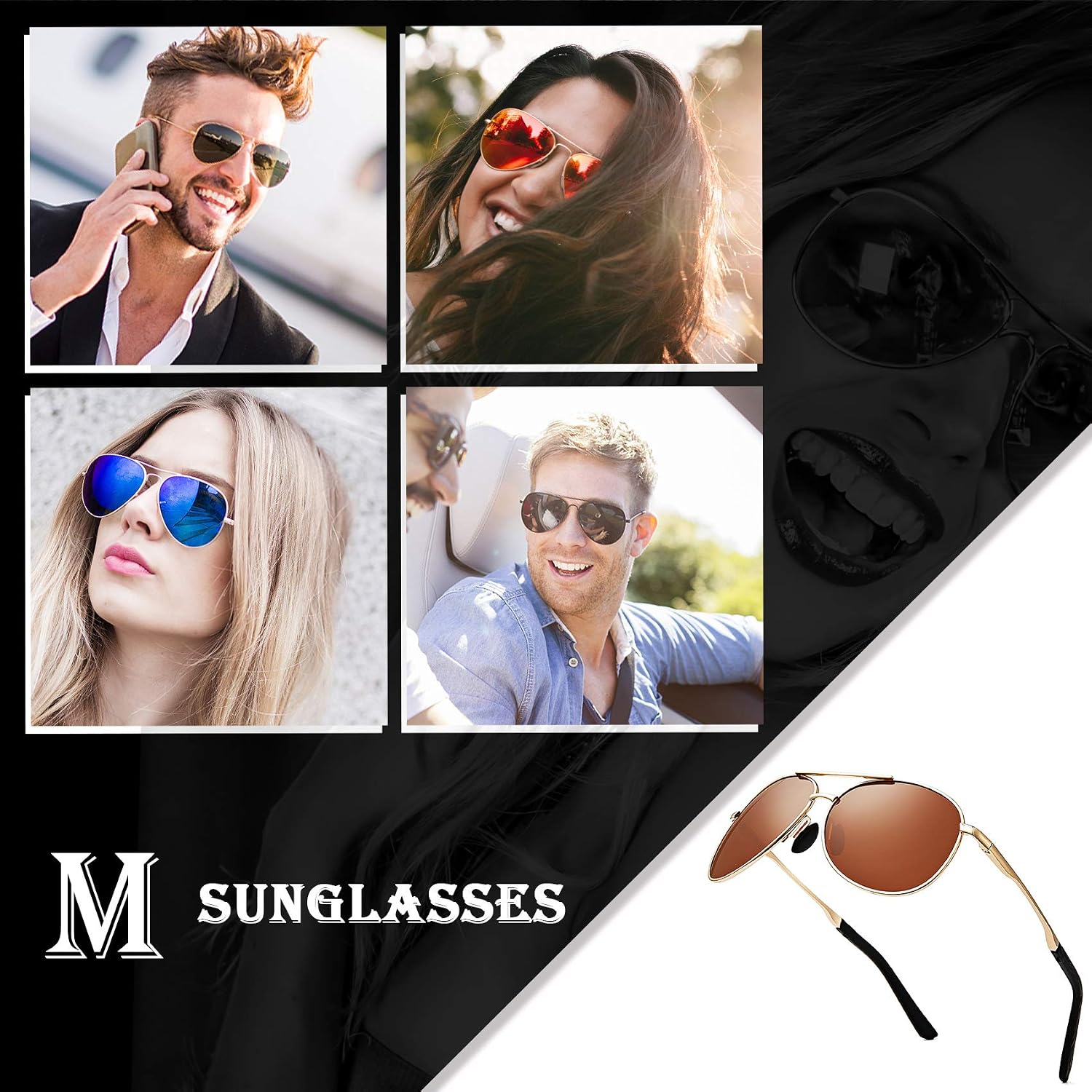 Thumbnail 2 de MXNXEU Sonnenbrille Herren Fahrerbrille polarisiert UV400 – Outdoor Vintage Unisex