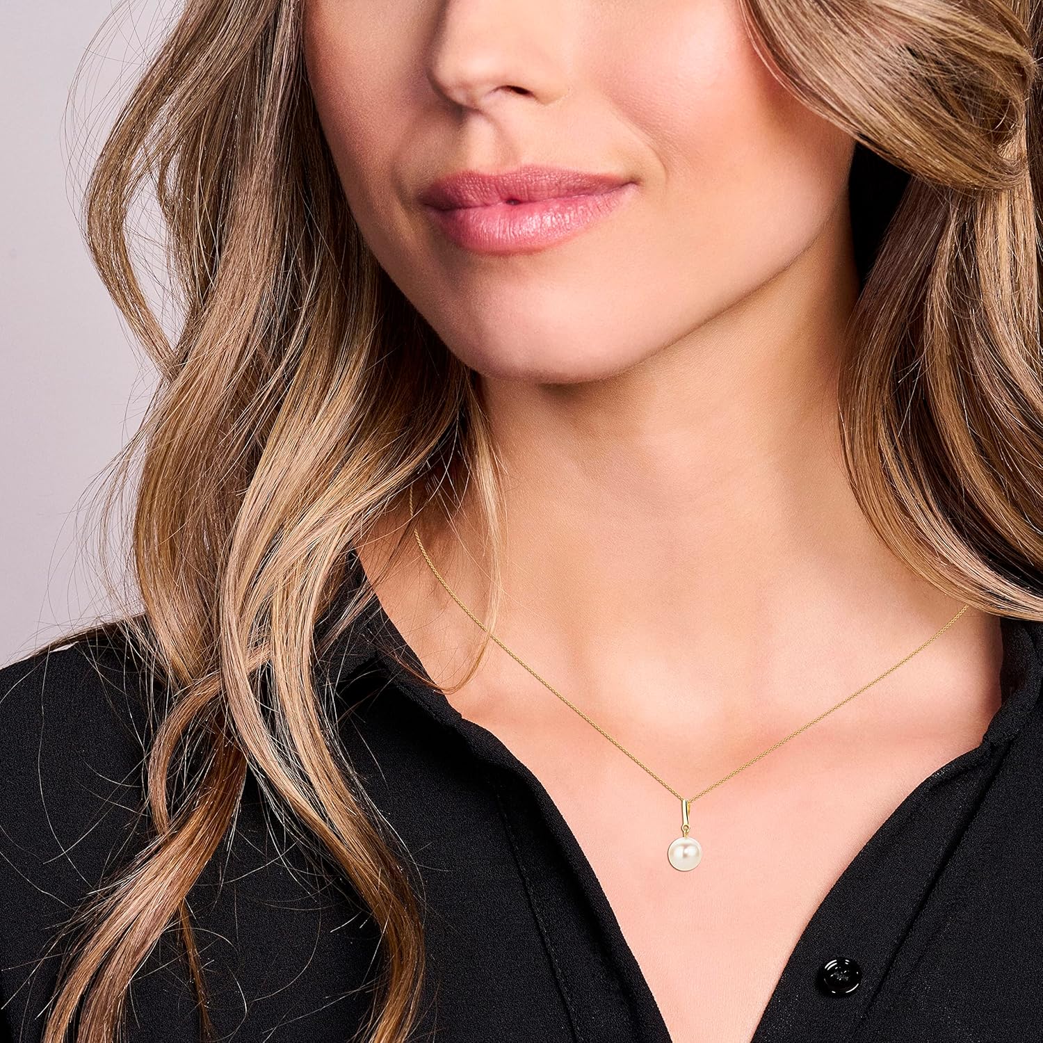Thumbnail 3 de OROVI Collana donna in Oro 14Kt con perla d'acqua dolce, oro giallo, ciondolo fatto a mano