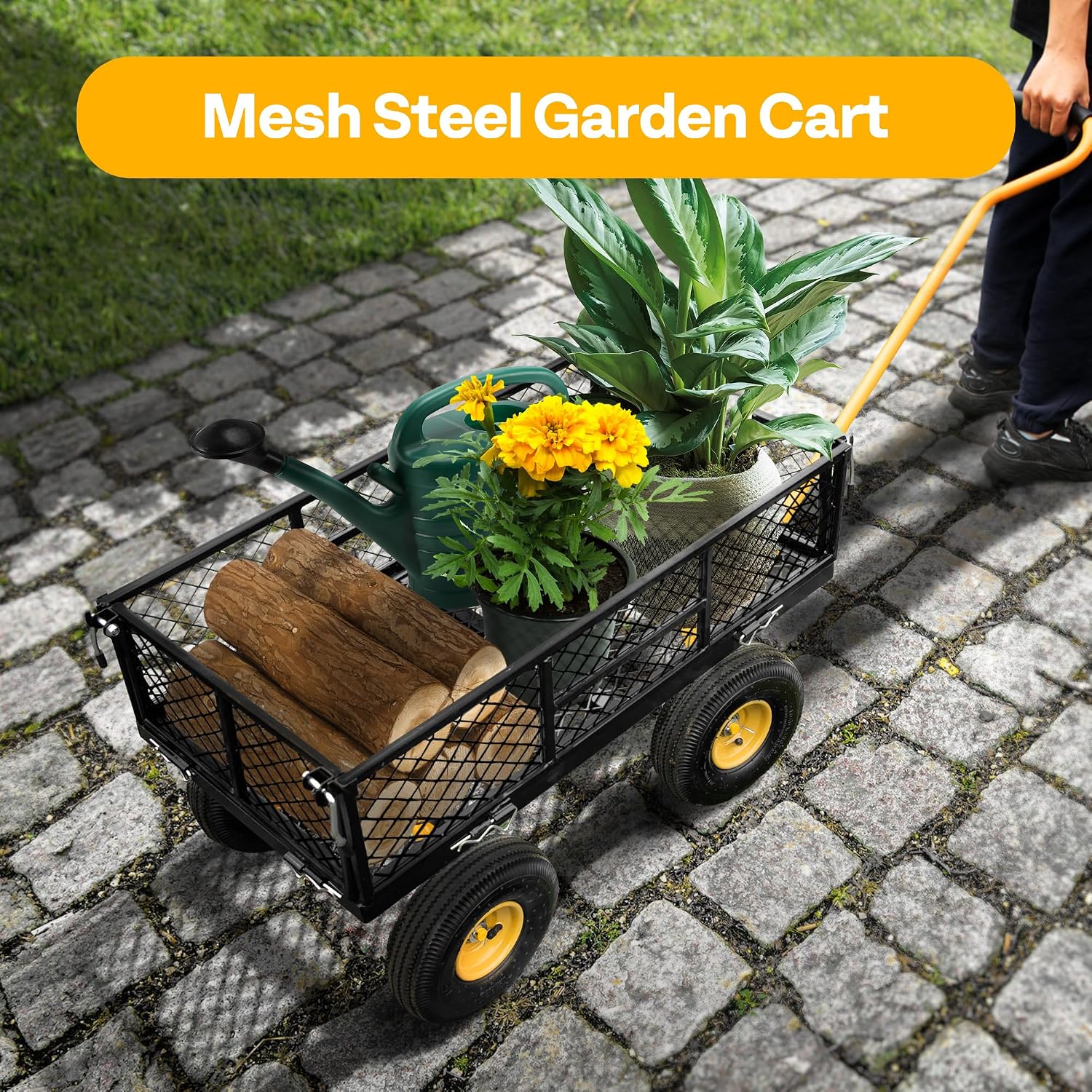 Detalle 2 de VIVOHOME Hand Trolley 400kg Capacity: Heavy-Duty Garden Cart for Hard Work