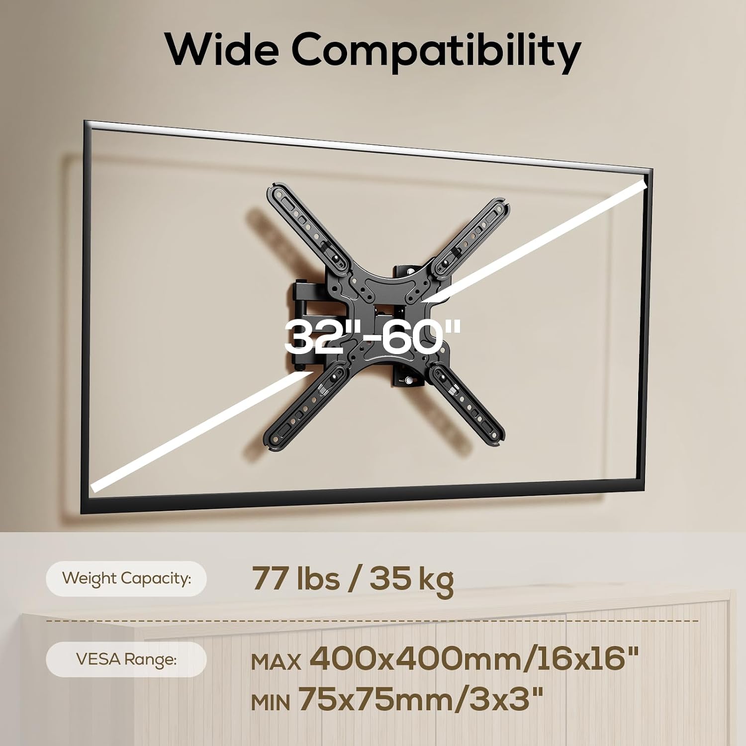 Thumbnail 4 de IWORKBOARD TV Wall Mount 77 lb, Articulating