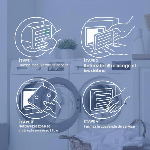 Detalle de Lot de 4 filtres en mousse de rechange compatibles avec sèche-linge Miele T1 Series à pompe à chaleur – YTUGIL