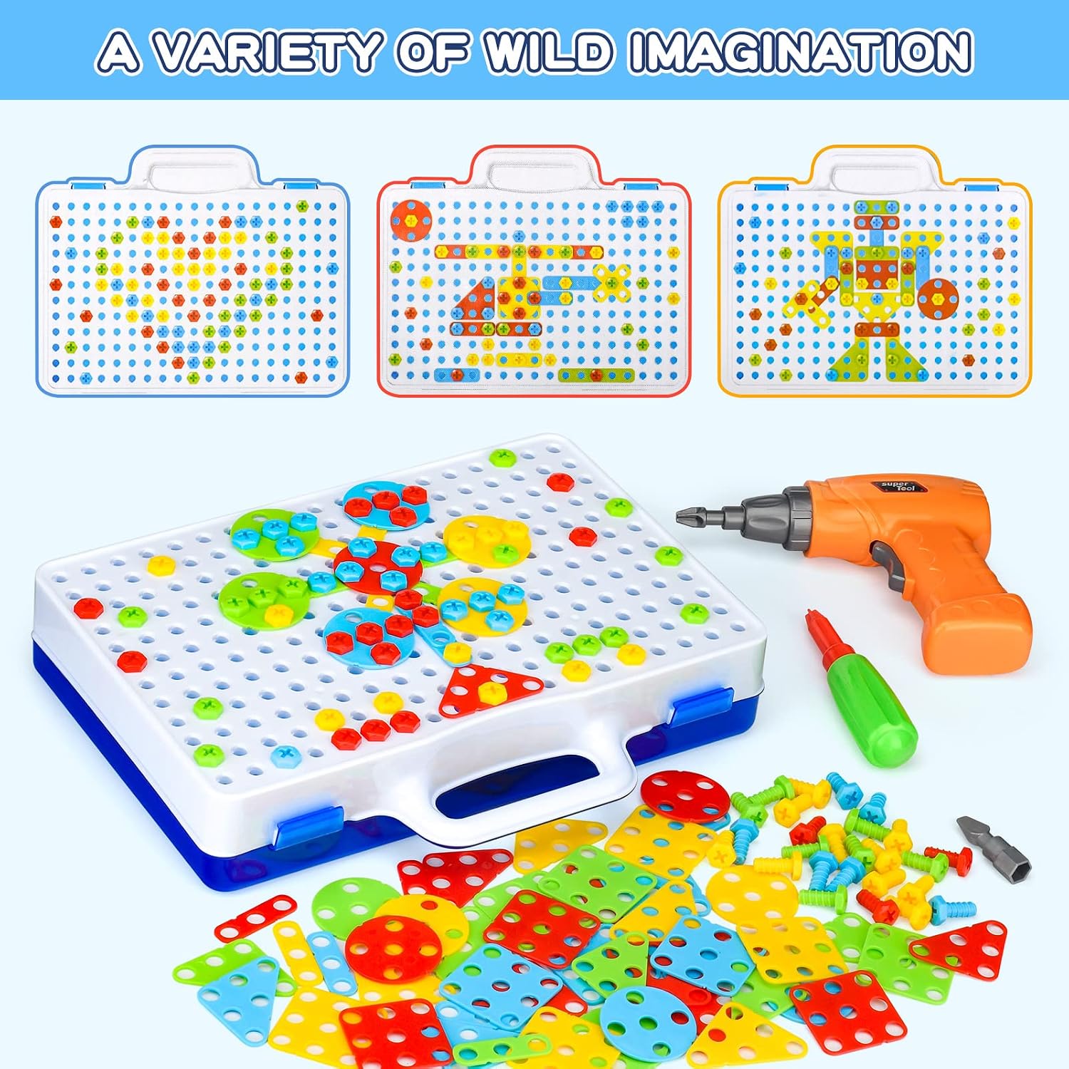 Detalle 2 de TI-TOO 3D Take Apart DIY Drill Puzzle Construction Set (151 pieces) with Storage Box