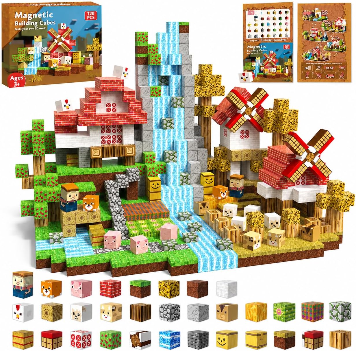 Detalle de Goody King Magnetic Blocks 120-piece magnetic tiles 🧩
