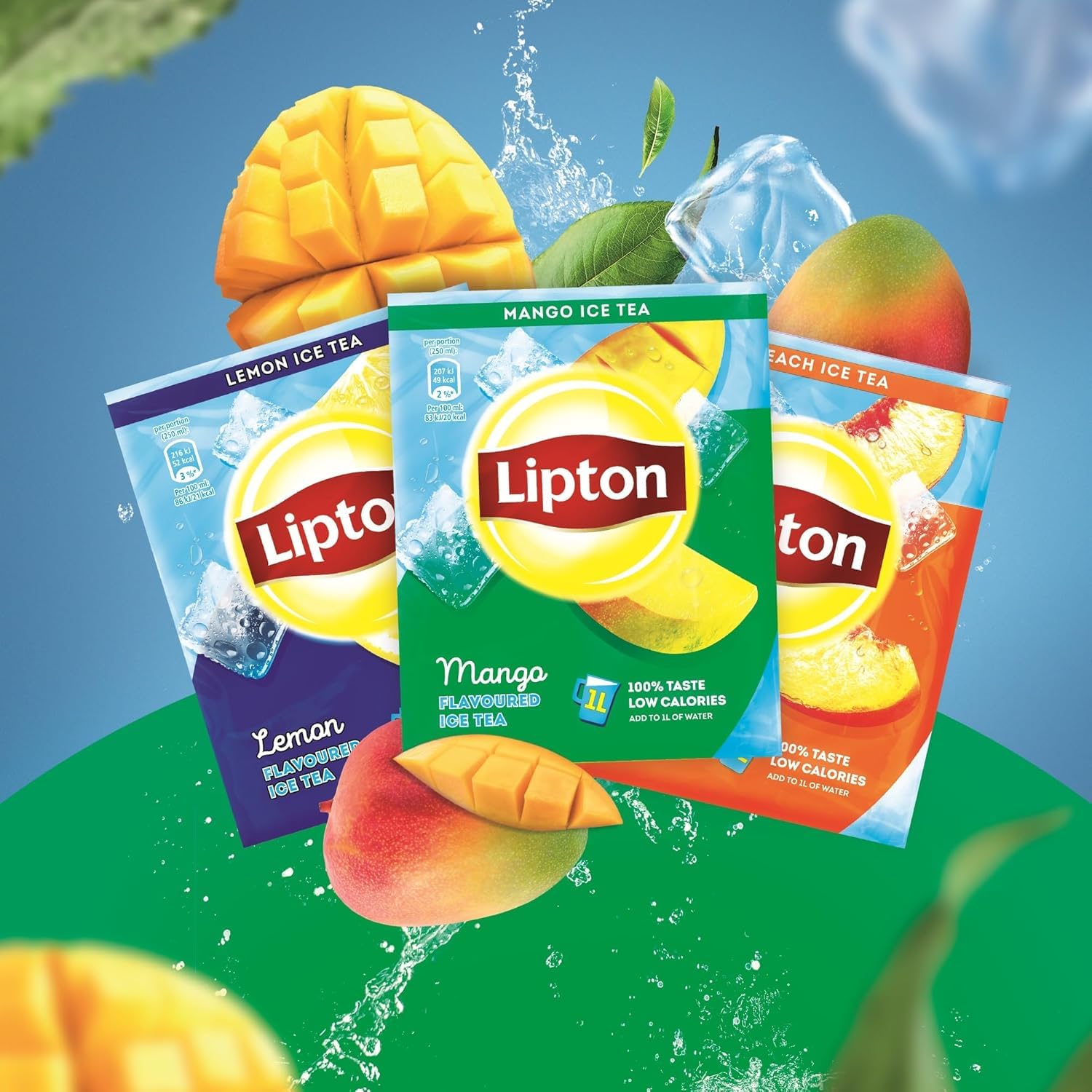 Detalle de Lipton Eistee Pulver Set Mango – Selbst zubereitbar für 18 L Eis-Tee