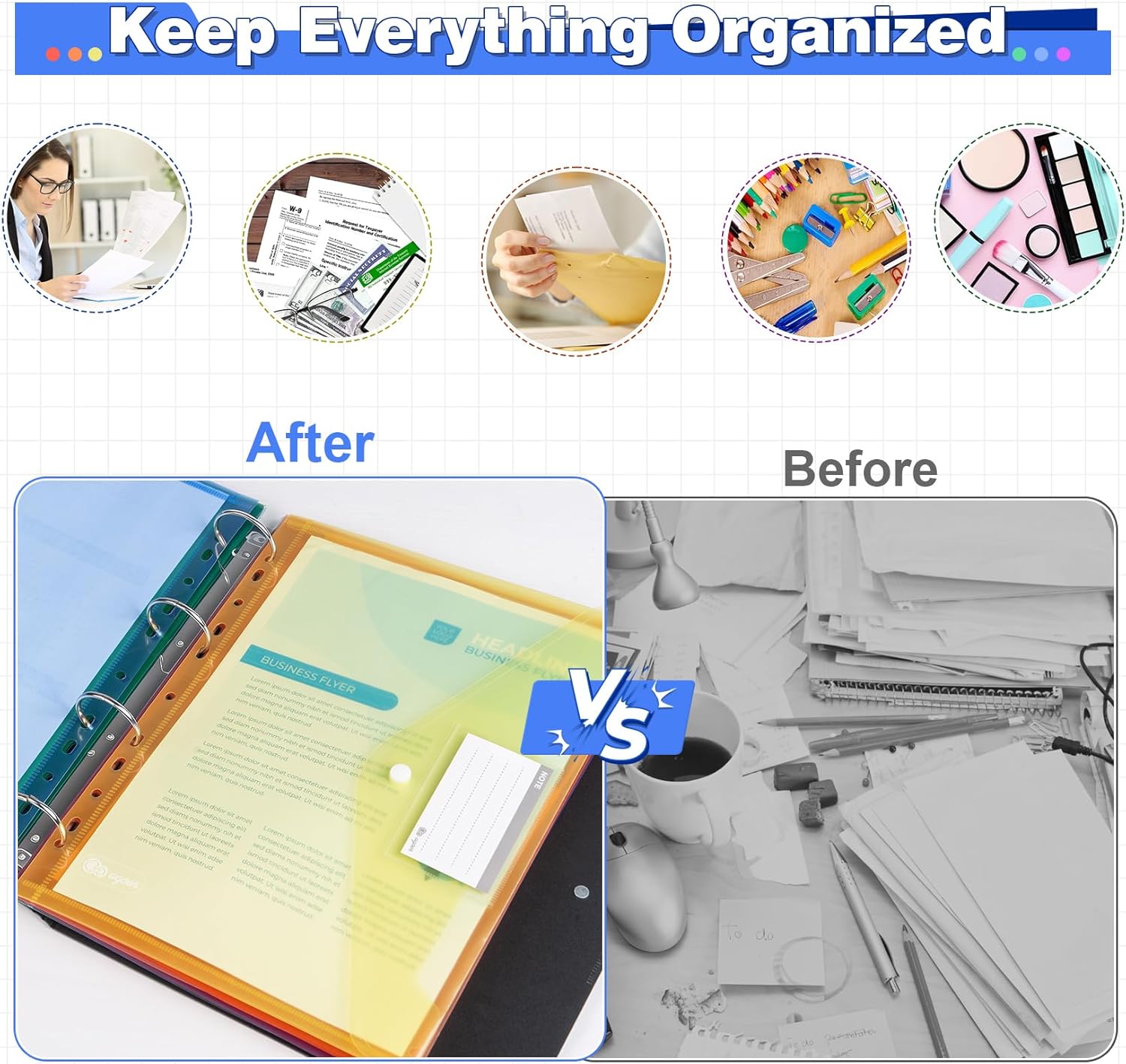 Thumbnail 5 de Agoer Lot de 40 Pochettes A4 📁