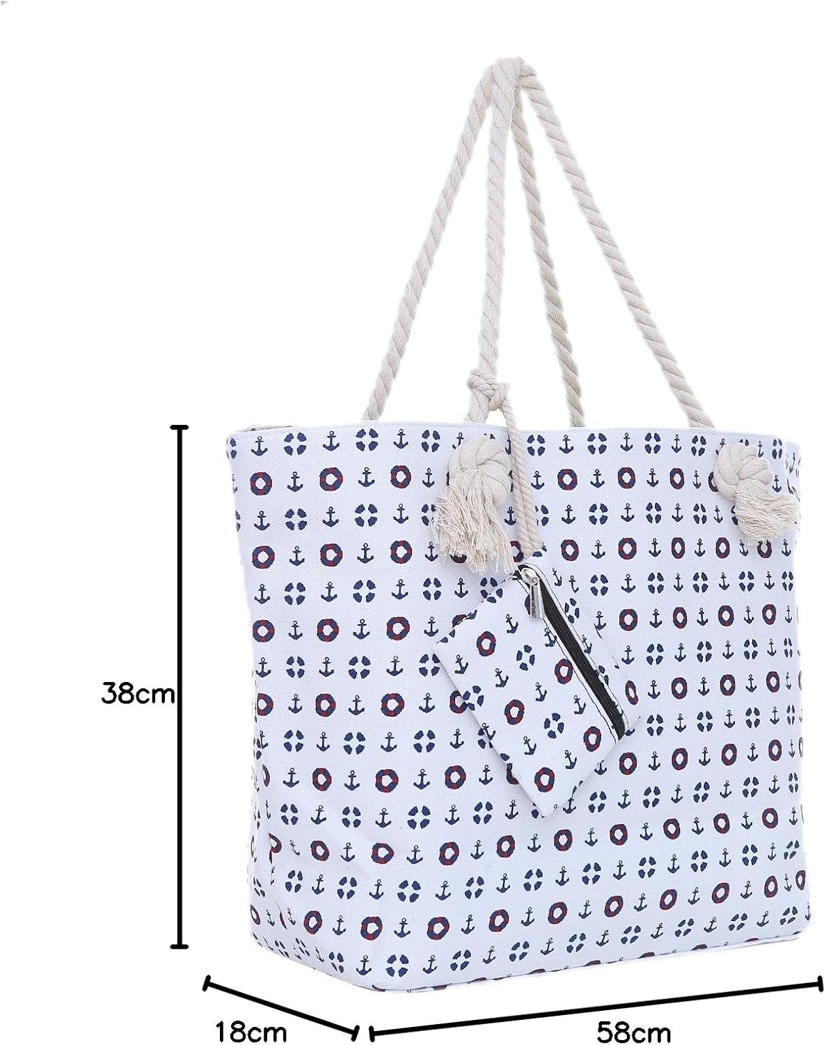 Thumbnail 6 de DonDon Borsa spiaggia XXL chiusura zip 58x38x18 cm