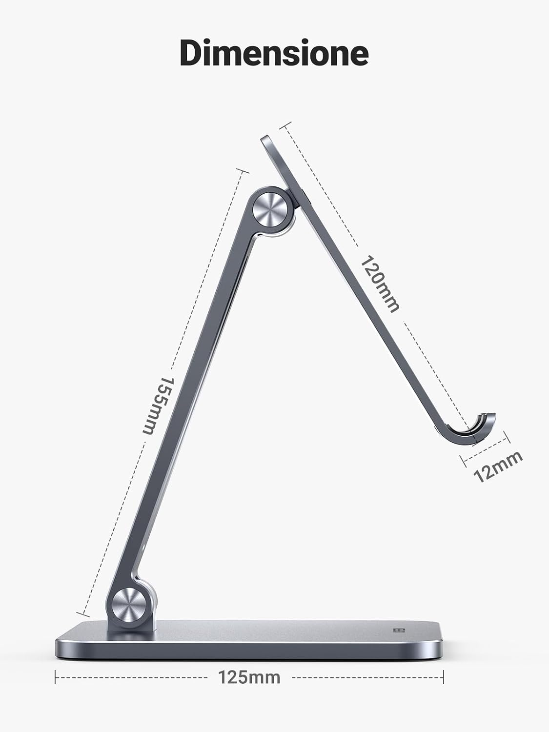 Detalle de UGREEN Supporto Tablet Pieghevole da Tavolo in Alluminio (compatibile fino a 12,9")