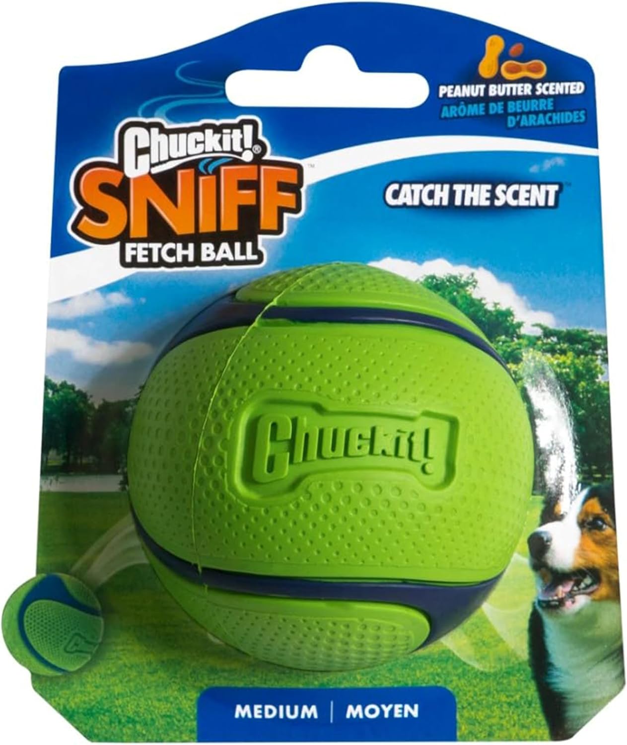 Detalle 2 de Chuckit! Sniff – Peanut Butter Scented Fetch Ball (Medium, Pack of 1)