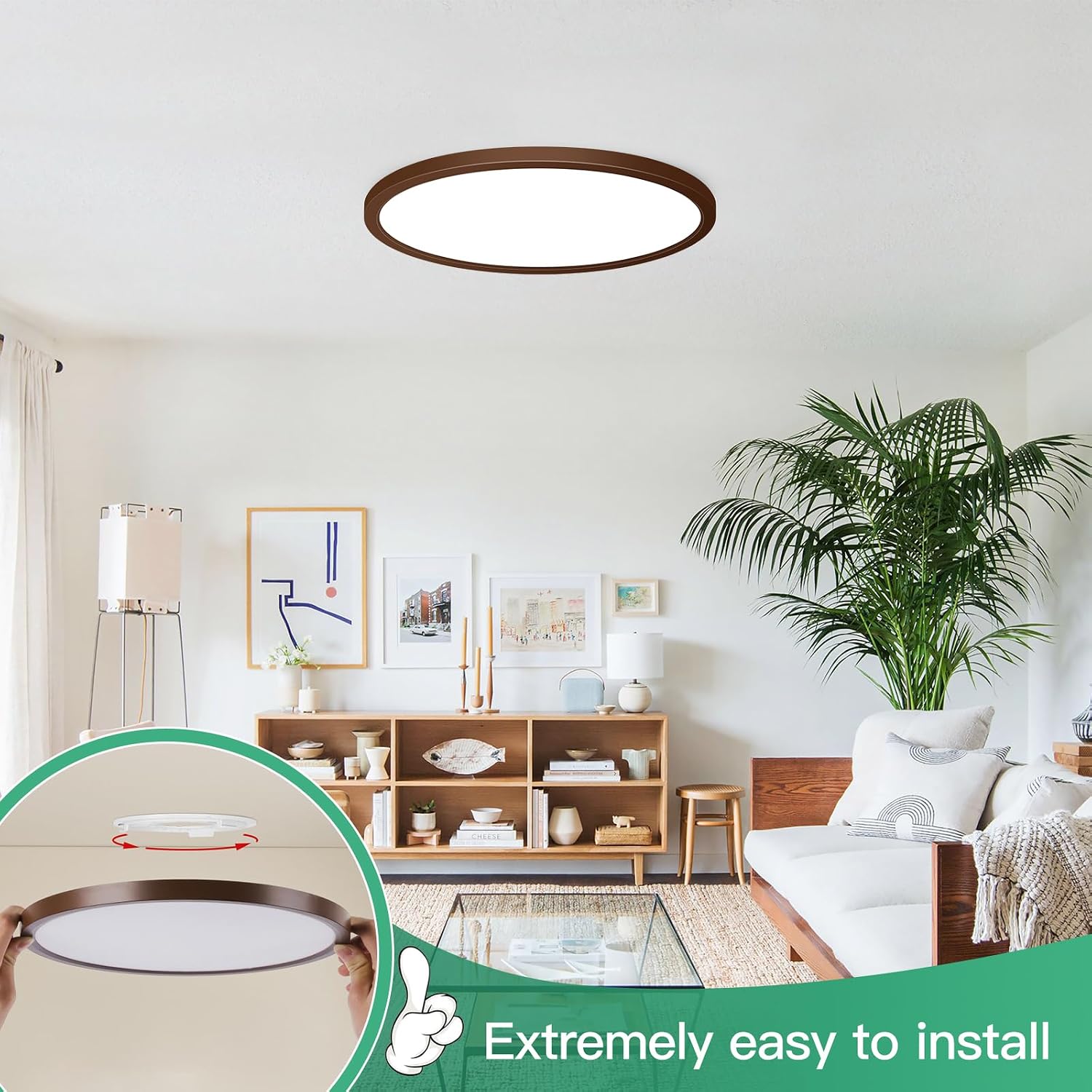 Detalle de Brightever LED Flush-Mount Ceiling Light, 12-Inch