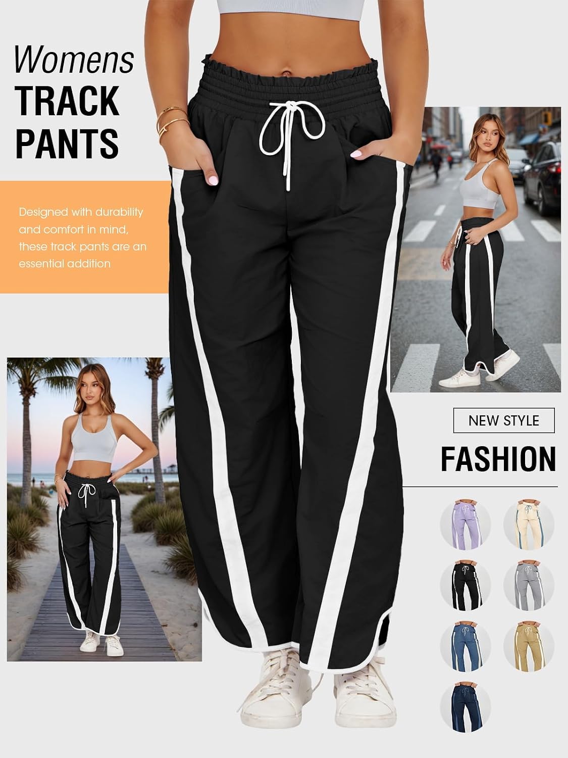 Detalle 1 de Fisoew wide leg sweatpants for women