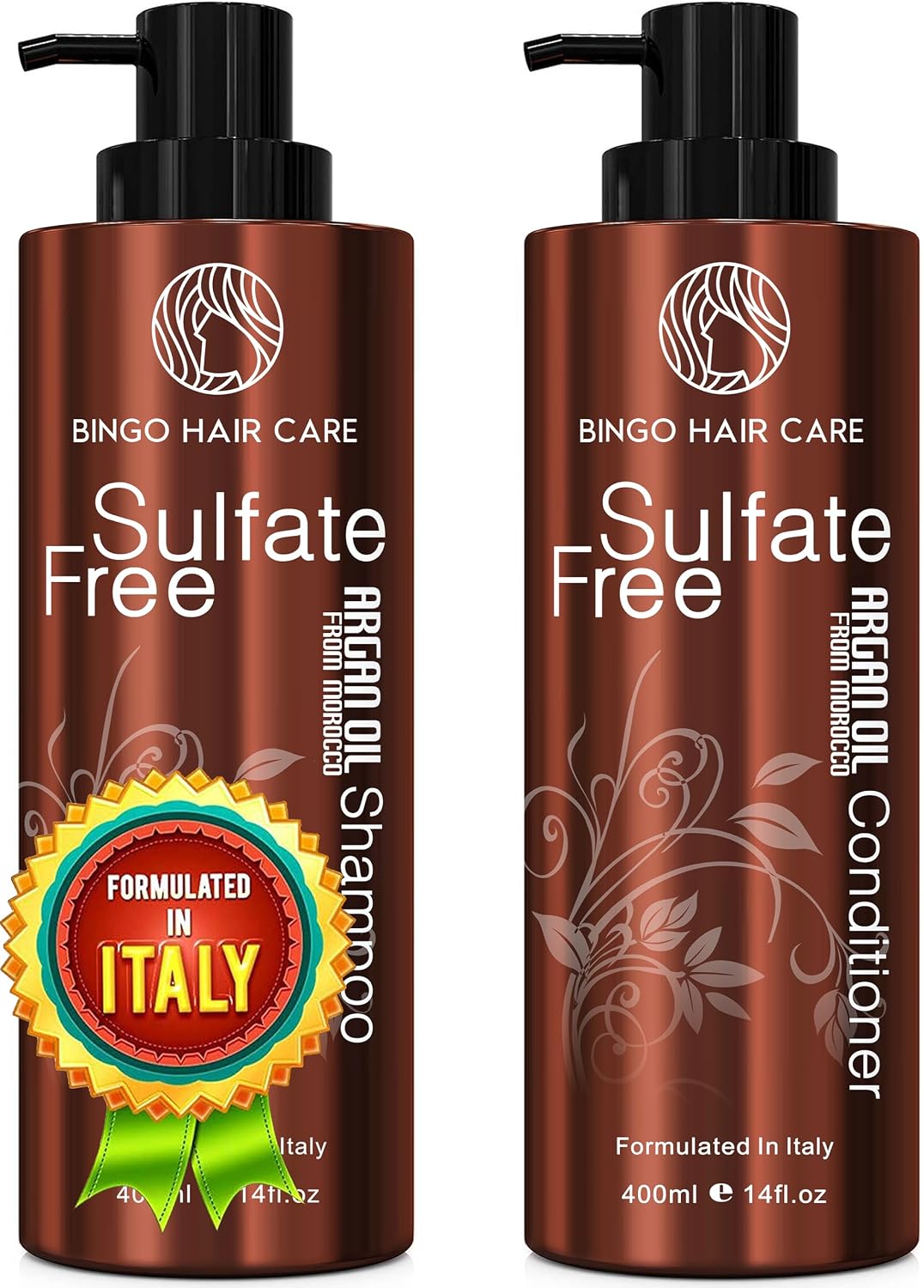 Detalle de BINGO HAIR CARE Moroccan Argan Oil Shampoo and Conditioner Set, Sulfate-Free