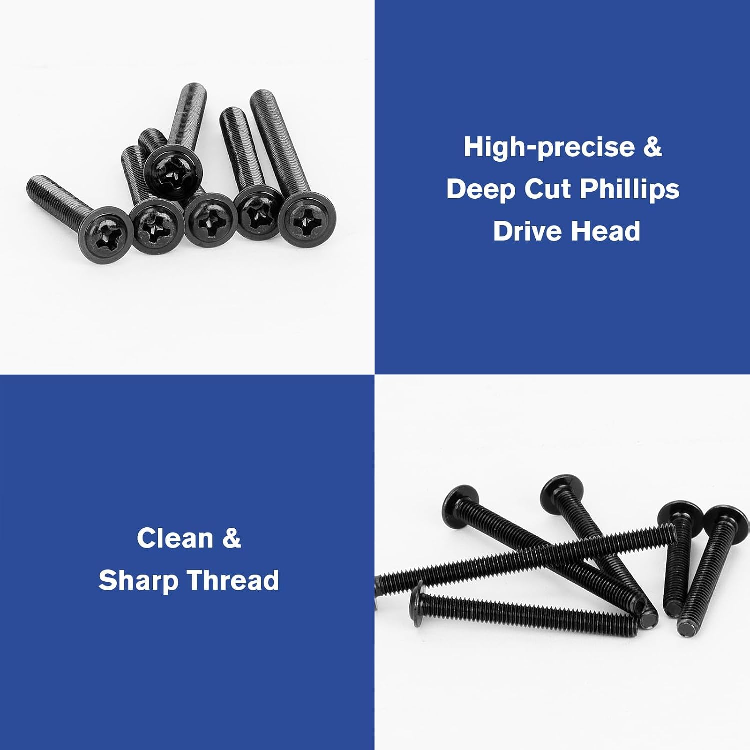 Detalle de WELLOCKS D150 M4 Cabinet Screws, 25–50 mm, 200-Piece Assortment
