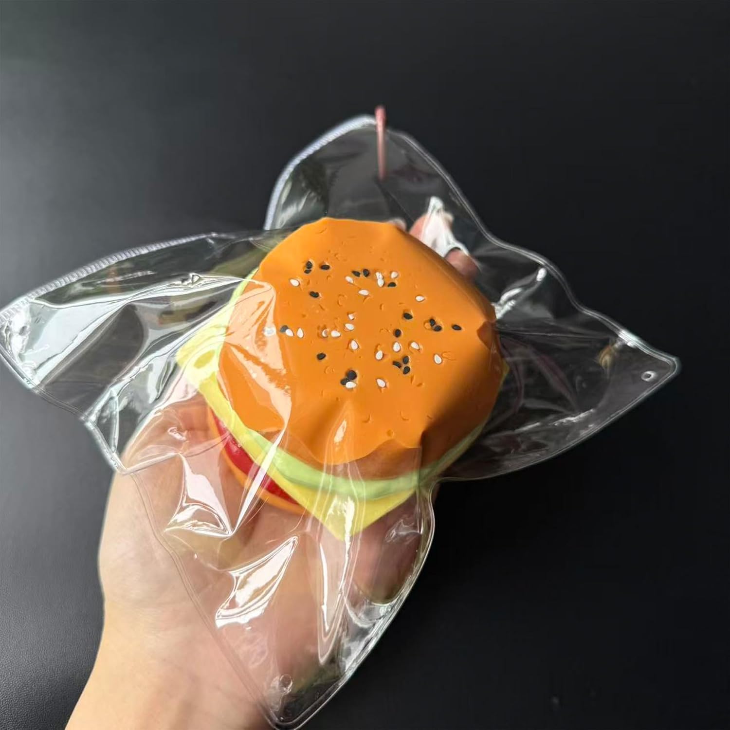 Detalle de Taba Squishy Hamburger Toy: Realistic Silicone Stress Relief Fidget