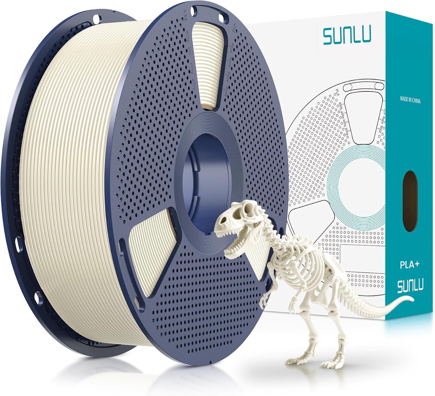 SUNLU Filamento PLA+ 1,75 mm bianco osso (PLA Plus) da 1 kg