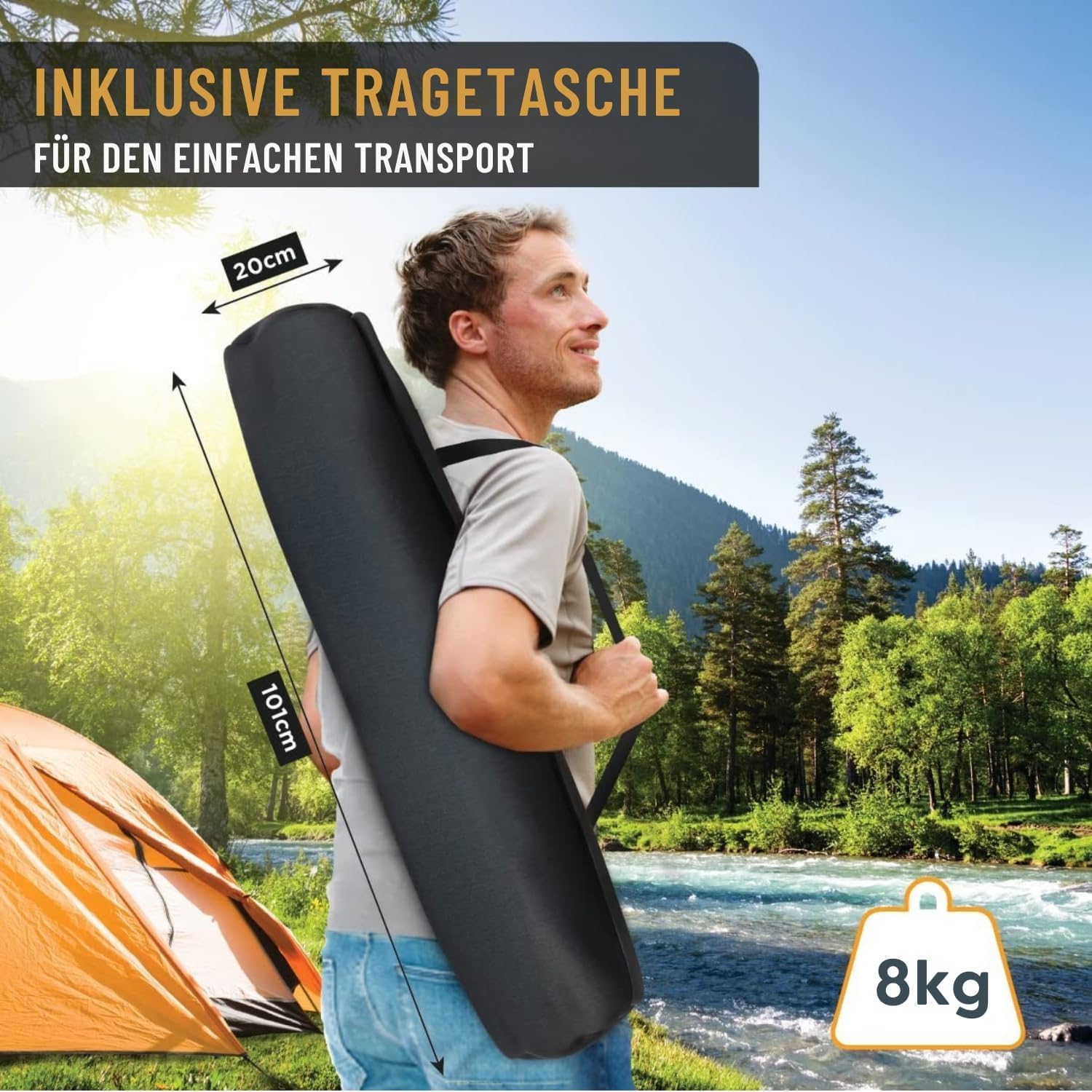 Detalle 1 de Kronenburg 4260161652777 XXL-veldbed, 210 × 72 × 45 cm, tot 200 kg