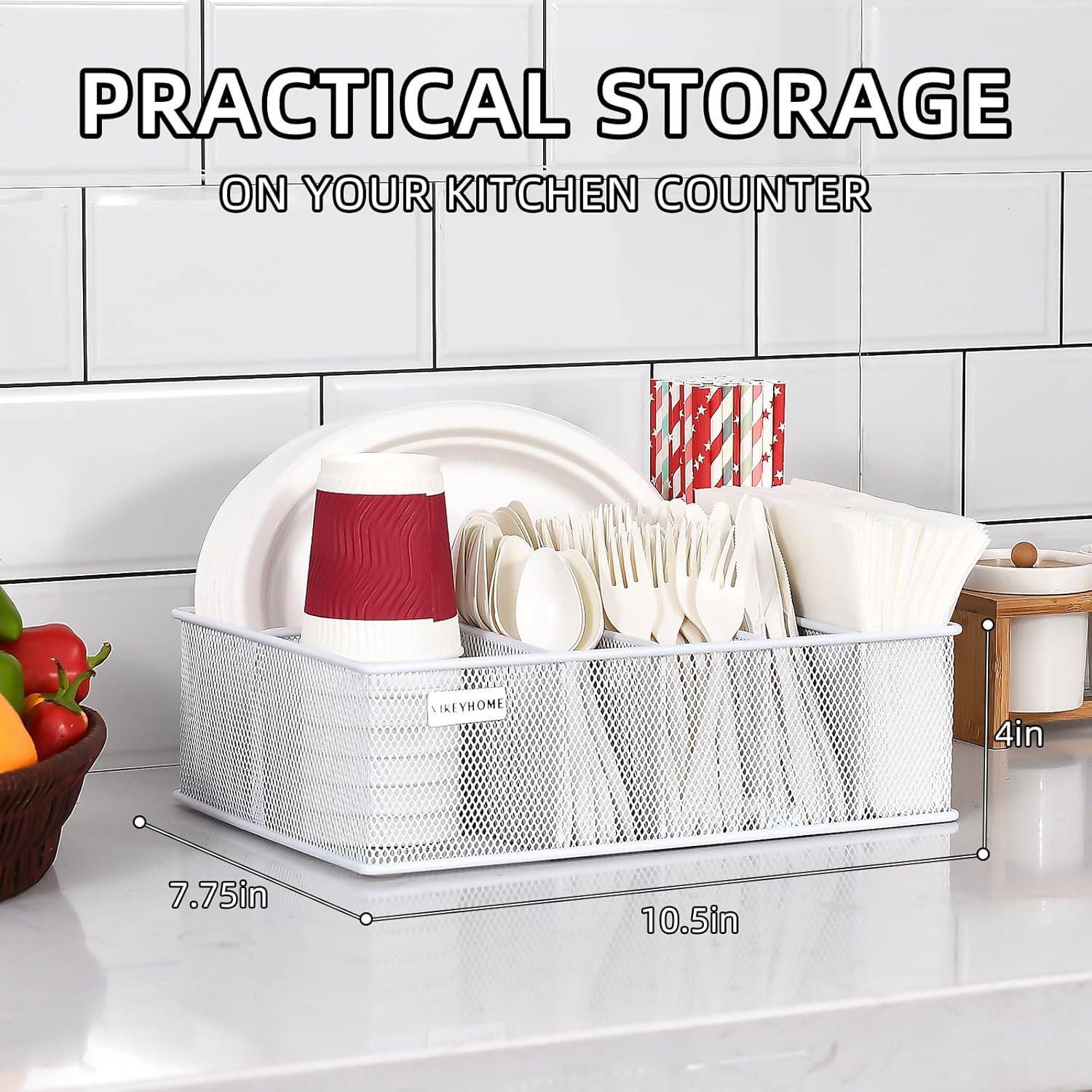 Detalle 2 de VIKEYHOME Paper Plate Organizer 6 Compartments