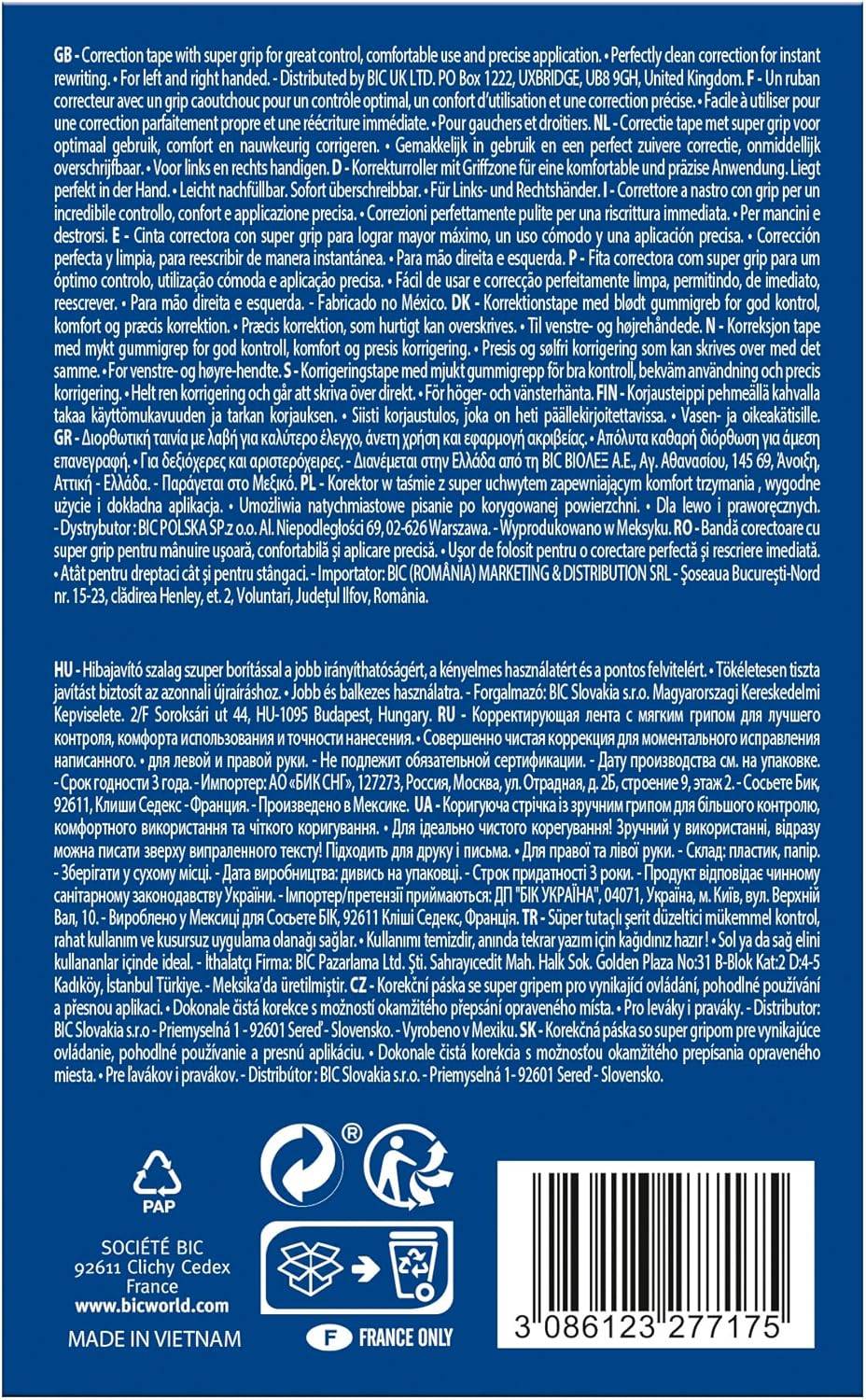 Thumbnail 1 de Tipp-Ex Soft Grip Rubans Correcteurs – 10 m x 4,2 mm, Boîte de 10 (BIC)