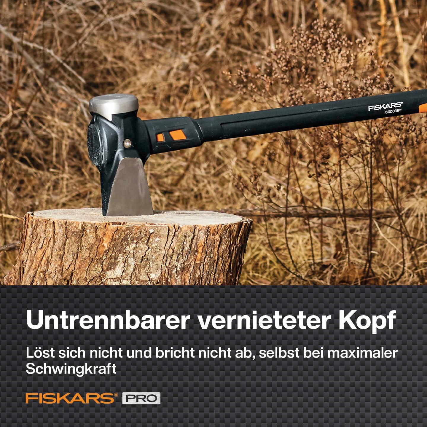 Thumbnail 4 de Fiskars Spaltaxt IsoCore XXL – 92 cm, Kopfgewicht 3,6 kg, Schwarz/Orange