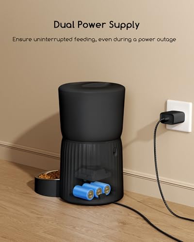 Detalle de Faroro Comedero Automático 4L para Gatos y Perros Medianos | Dispensador con 6 comidas diarias, control de porciones y voz de 10 segundos