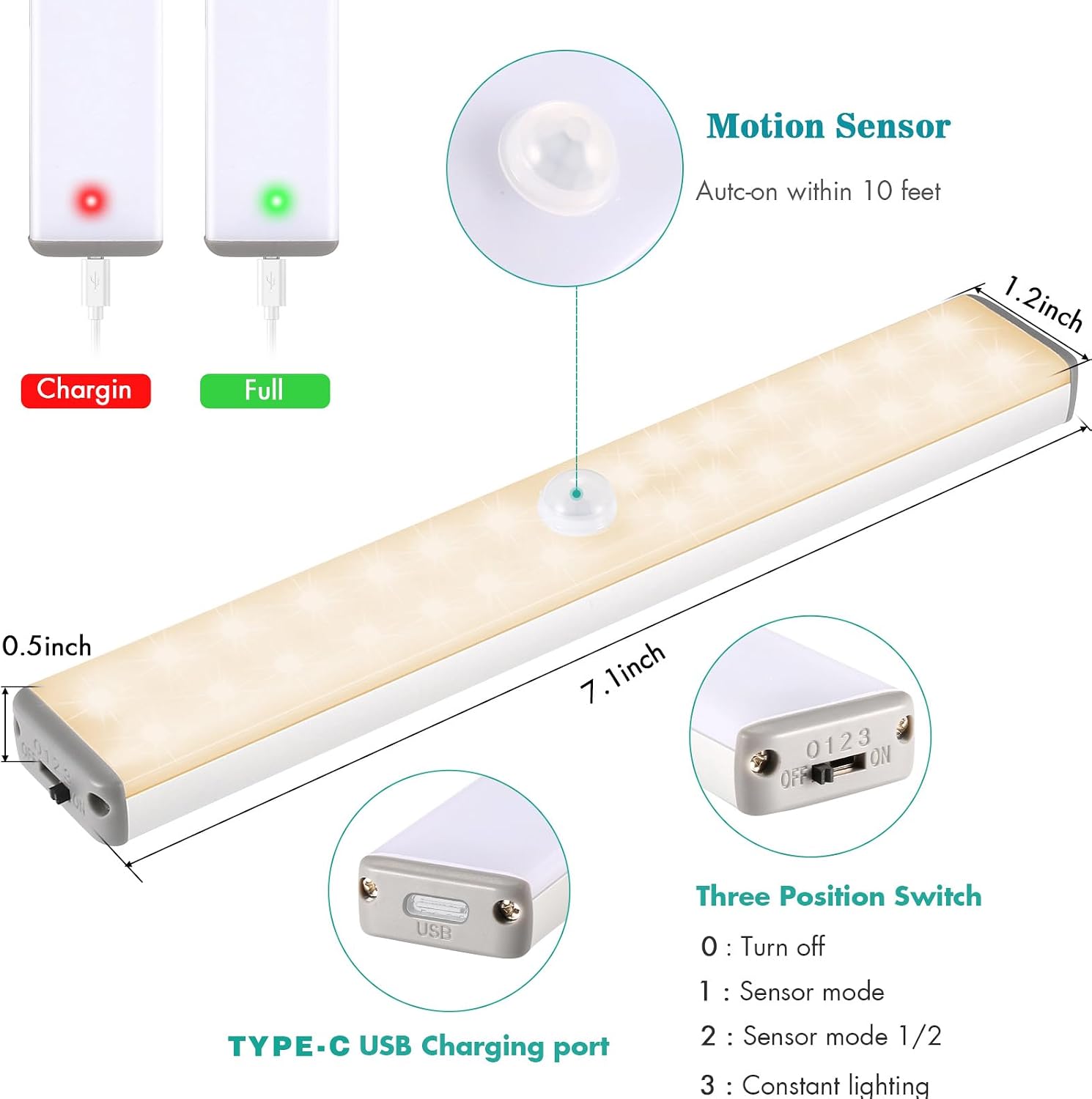 Detalle 2 de Wireless Under Cupboard Light 28 LED Motion Sensor