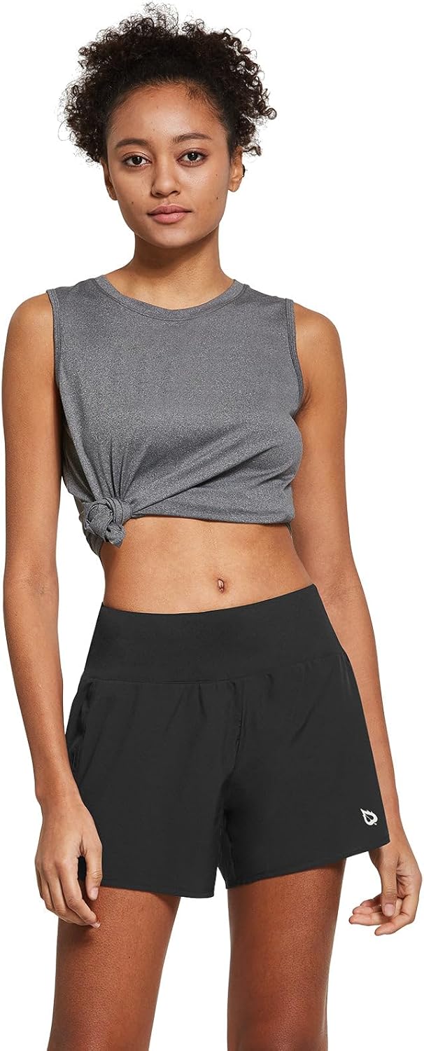 Thumbnail 5 de baleaf Women’s 5" Workout Shorts with Liner, High Waist & Zipper Pockets