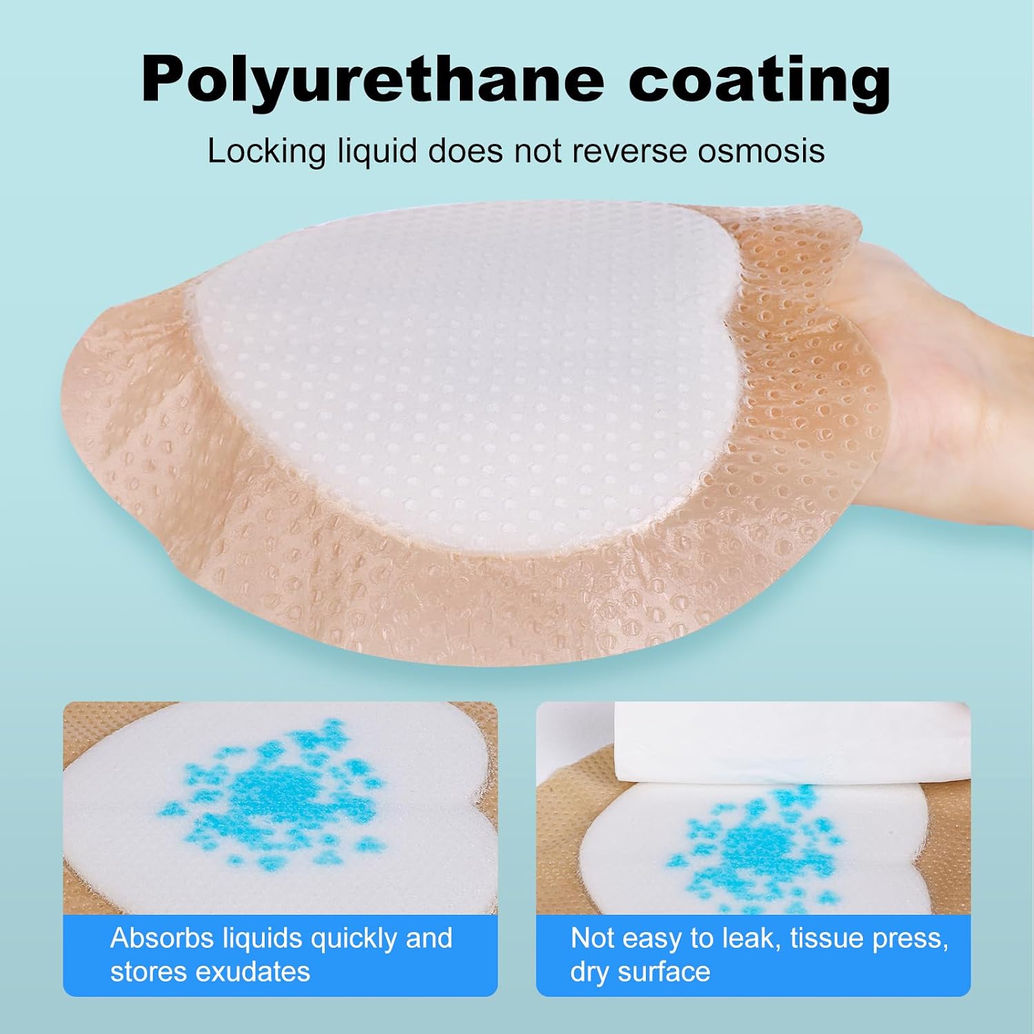 Detalle de ZMZPA 7 x 7-Inch Sacral Silicone Foam Dressing with Border, 40 Count