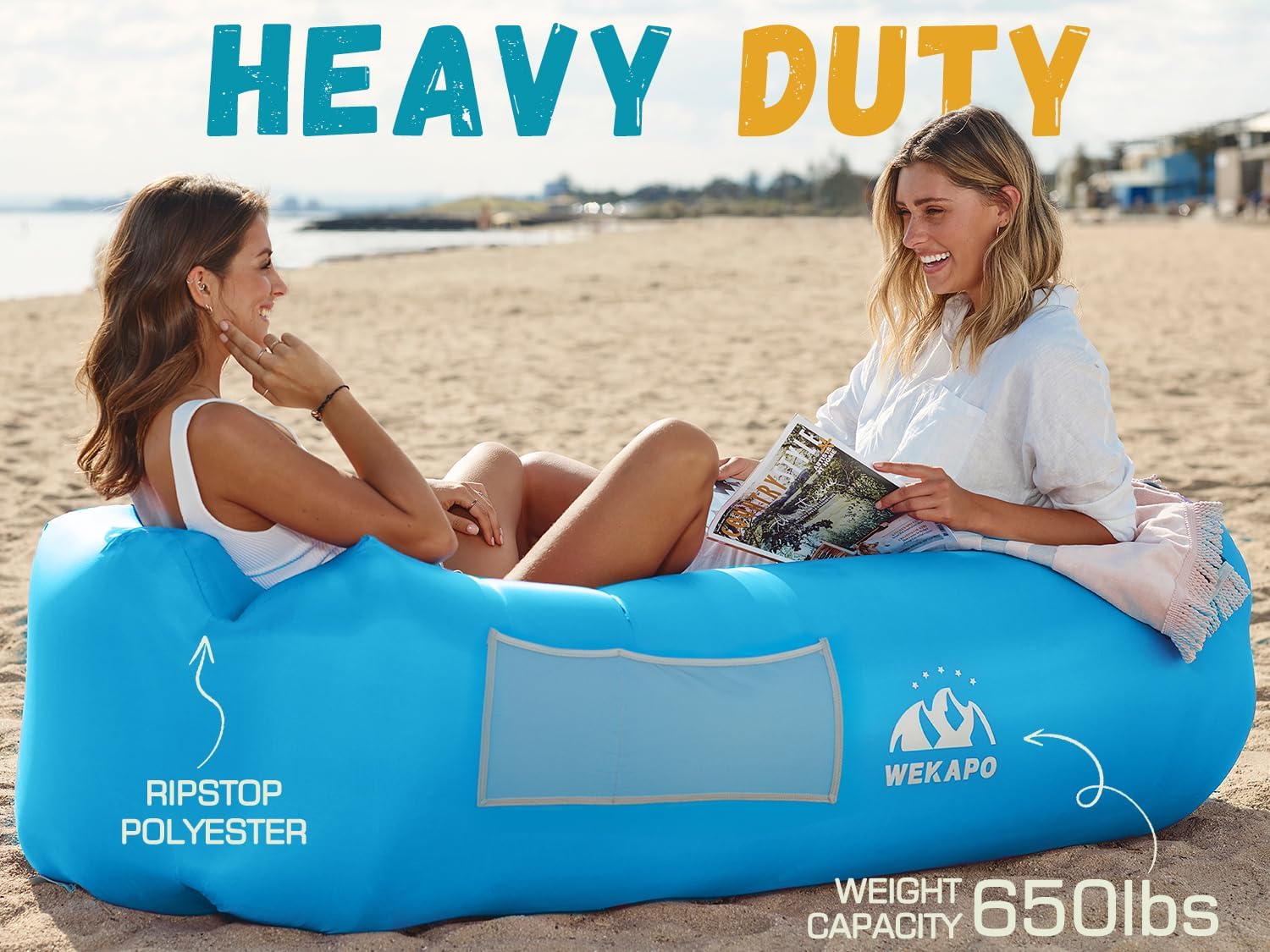 Detalle 2 de WEKAPO Inflatable Couch Air Lounger Chair – Portable, Easy Setup for Outdoors and Indoors