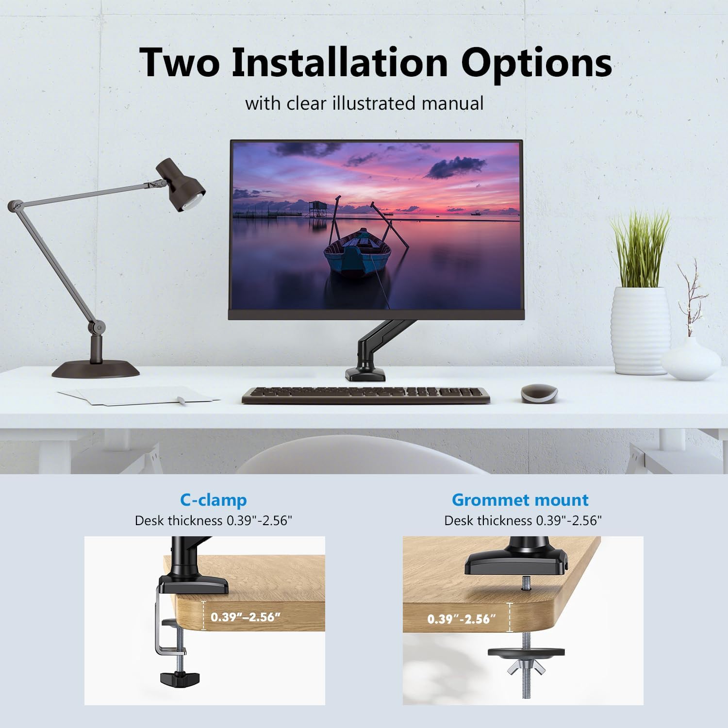 Thumbnail 6 de Ailuner Single Monitor Mount (Gas Spring) for 13–32" Screens, VESA 75x75 / 100x100