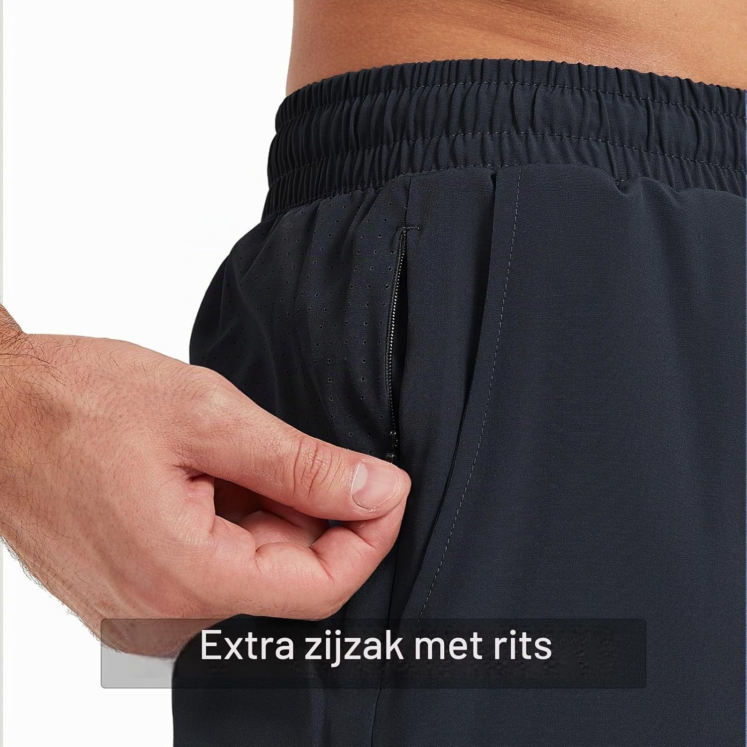 Thumbnail 4 de Danfiki 2-in-1-hardloopshort voor heren met ingebouwde zakken en ritszakken