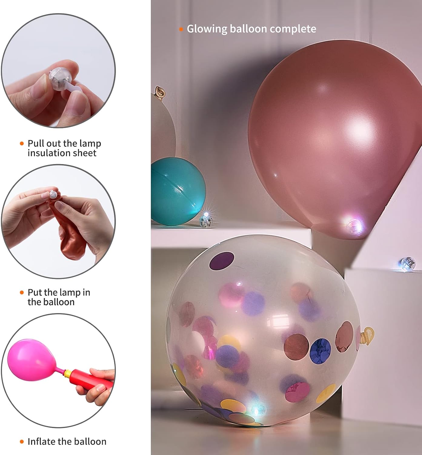 Detalle 2 de Aogist Balloon Lights, 100-Pack