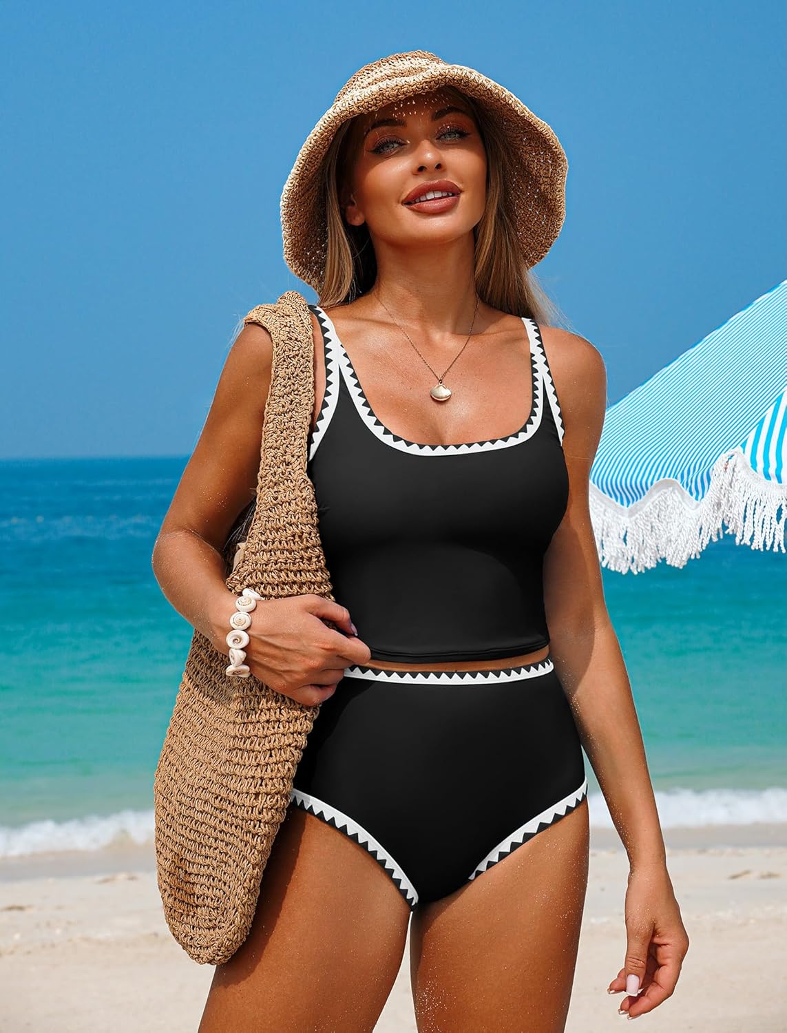 Detalle 2 de ZAFUL Tankini Swimsuit with Tummy Control: Two-Piece Bathing Suit for Flattering Silhouette