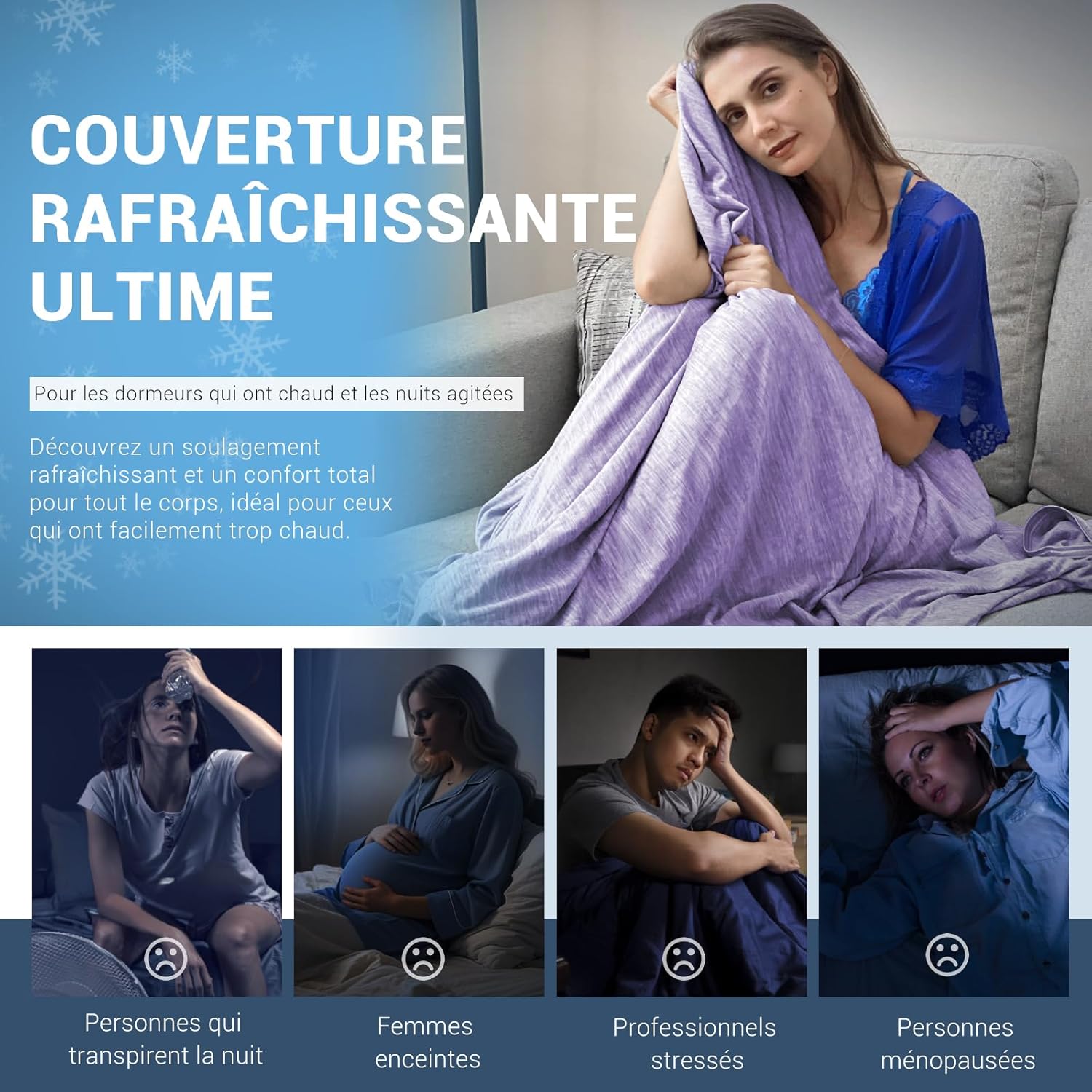 Thumbnail 5 de Elegear Couverture Rafraichissante d'été 2 en 1 Arc-Chill 3.0 – Pourpre 200x220cm
