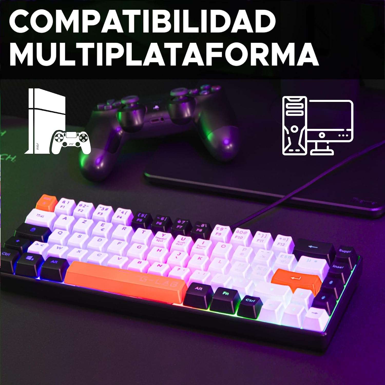Thumbnail 5 de The G-Lab Keyz Hydrogen teclado gaming 60%
