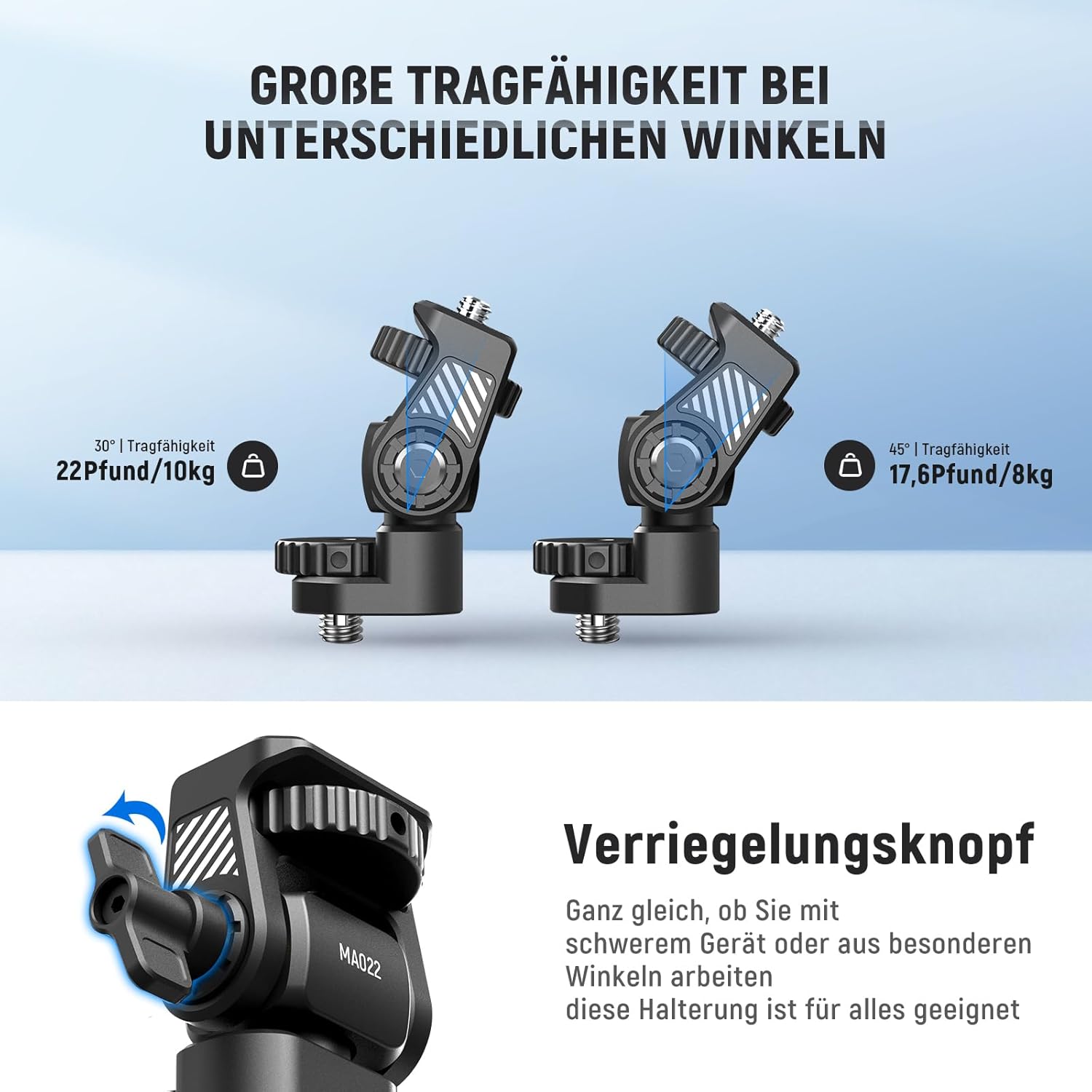 Thumbnail 5 de NEEWER Kamera-Feldmonitor-Halterung (360° drehbar, 180° neigbar) mit 1/4"- & 3/8"-Schrauben