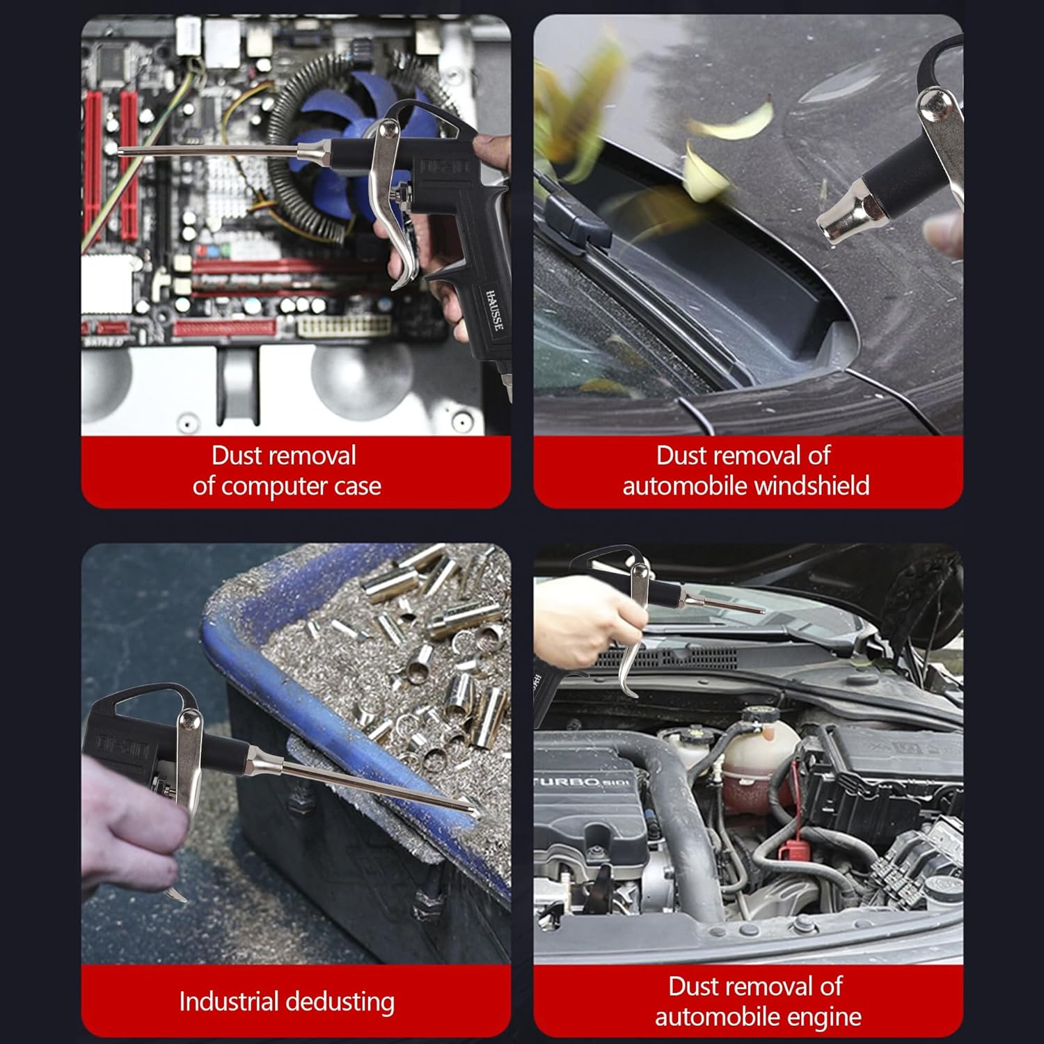 Thumbnail 6 de Hausse Heavy Duty Compressor Accessory Kit with Digital Tire Pressure Gauge, Inflator & 1/4" NPT Air Tool Fittings