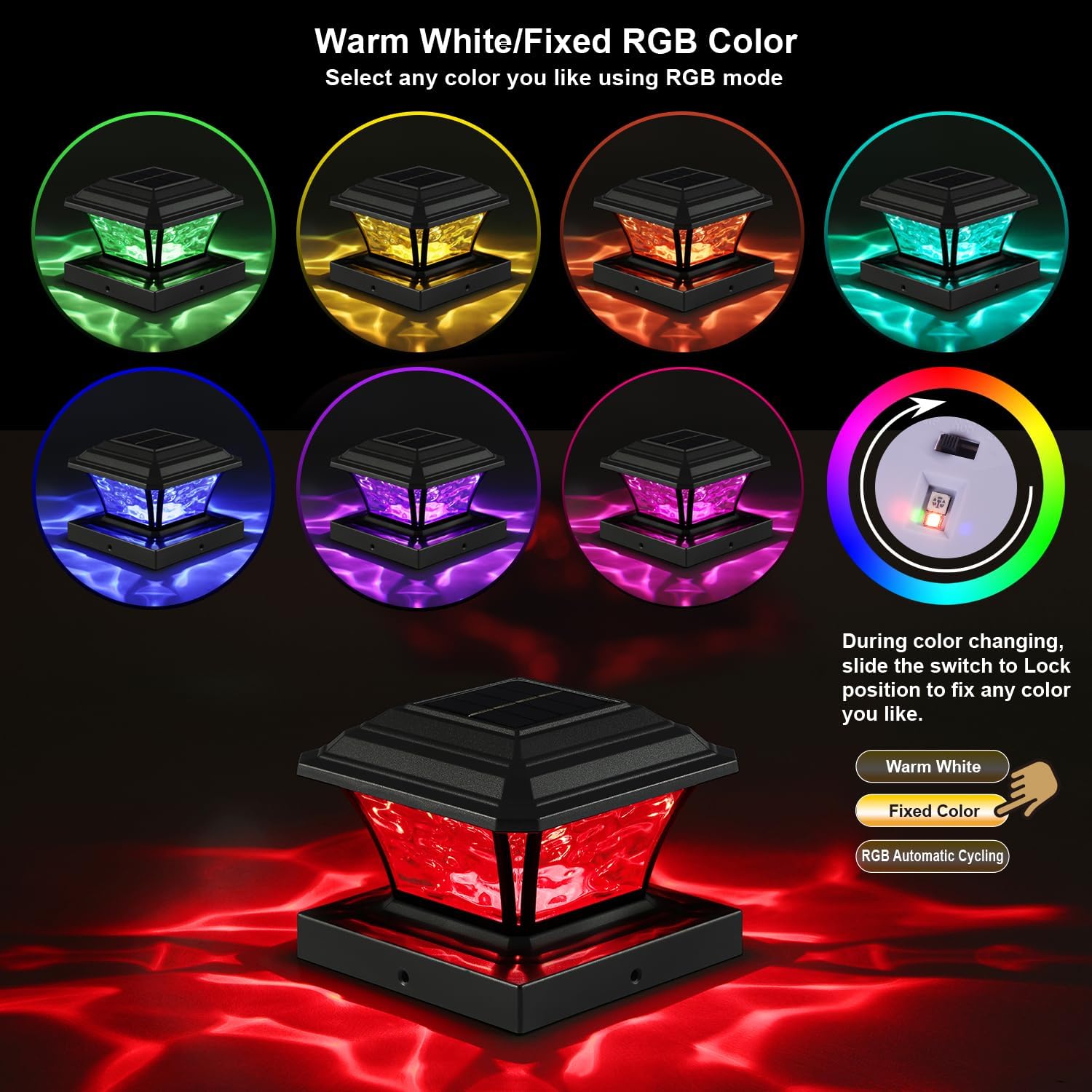 Detalle 2 de AEFRELEOHT solar post cap lights, 4x4