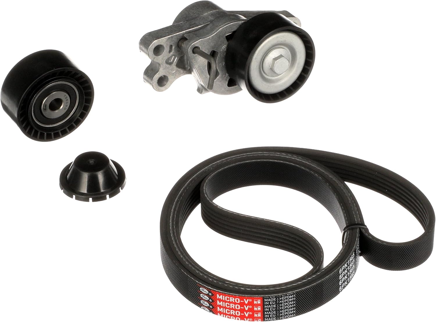 Detalle de Gates Kit Micro-V K036PK1565 (jeu de courroies trapézoïdales Poly V) pour Peugeot 206, 206+ et autres