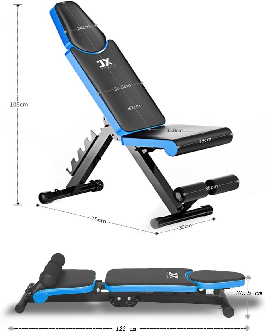 Detalle de JX FITNESS Adjustable Weight Bench (Flat, Incline/Decline) for Home Workouts