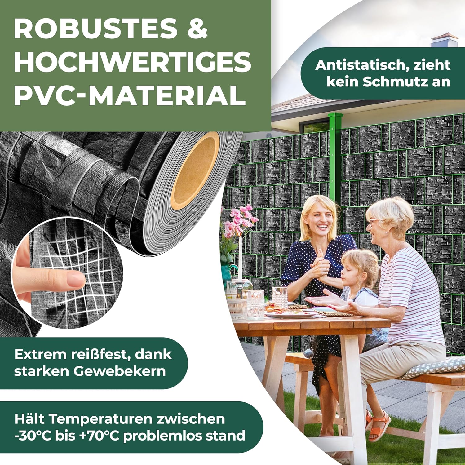 Thumbnail 3 de KESSER PVC Sichtschutzstreifen für Doppelstabmattenzaun – 19 cm x 35 m, Anthrazit
