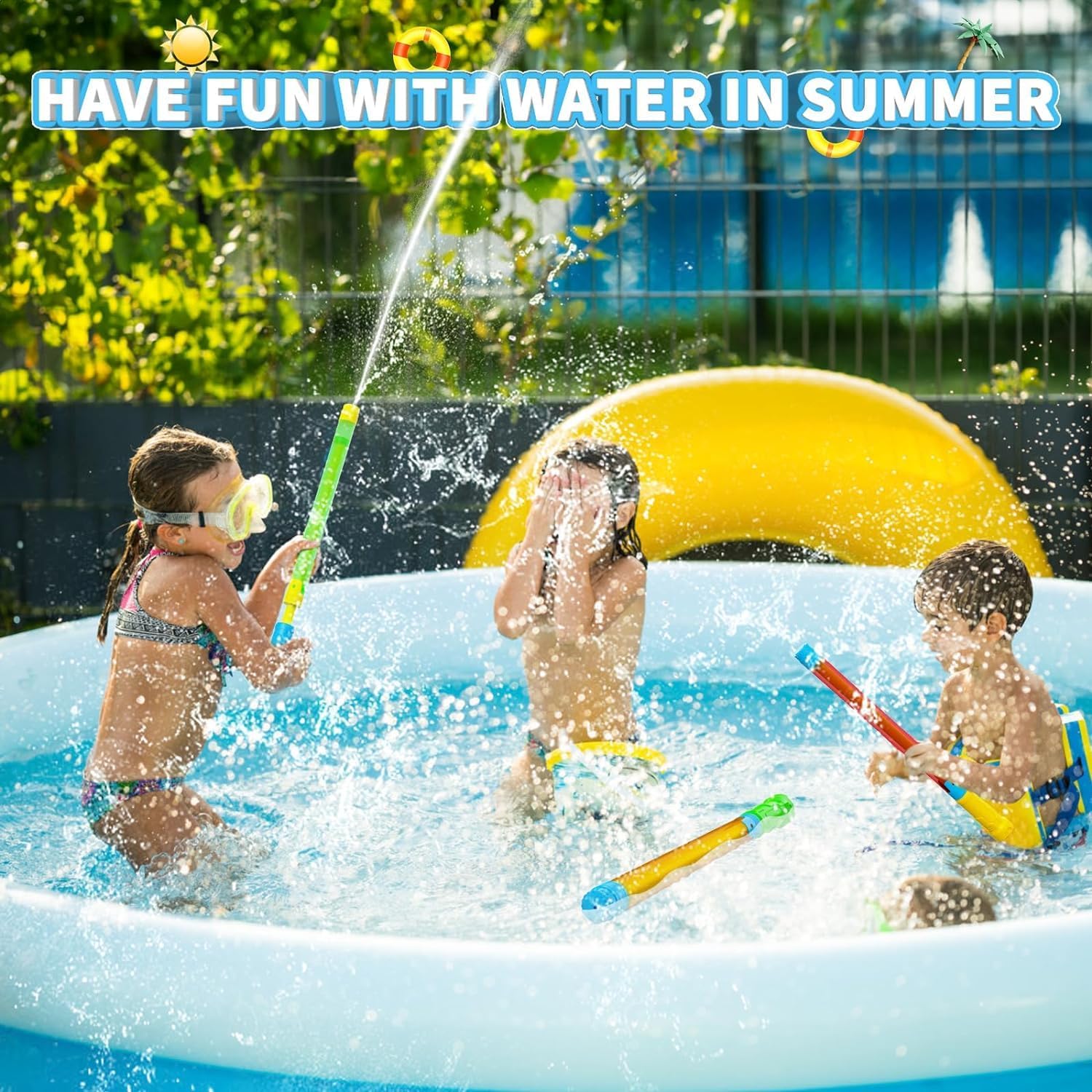 Detalle de LQYoyz Water Gun Blaster: 18-Pack, Shoot Up to 40 Feet for Poolside Fun