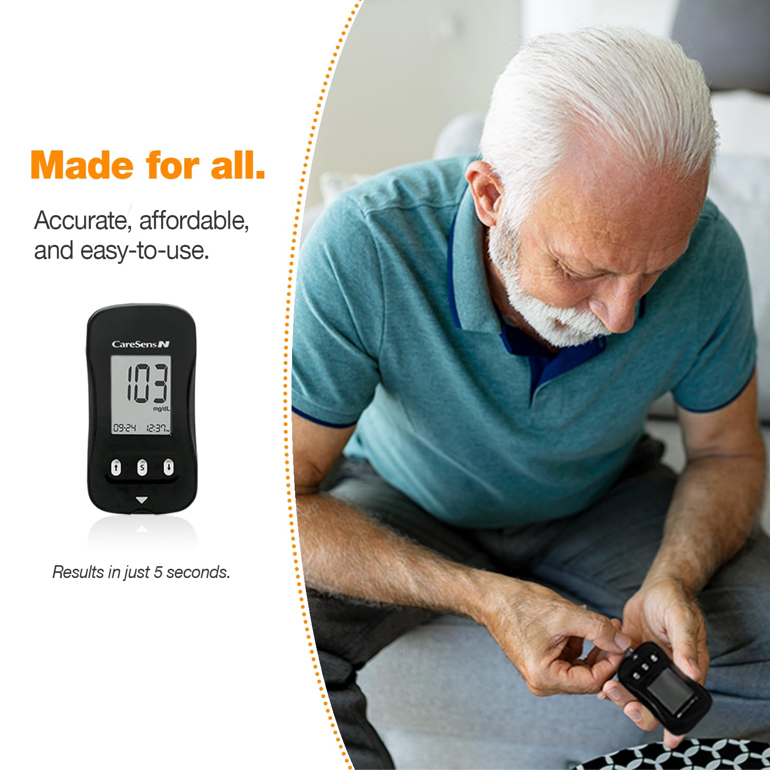 Detalle 2 de CareSens N Starter Kit Blood Glucose Monitor with 100 Test Strips and Lancets