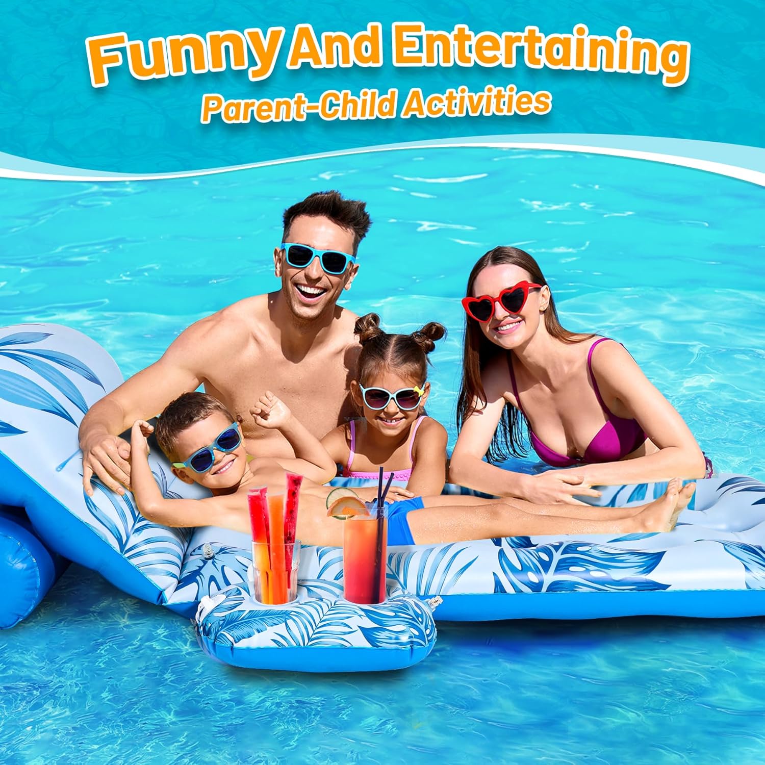 Thumbnail 6 de Gontence Matelas Gonflable Piscine – Bouée Hamac Gonflable 180x75 cm avec Dossier Réglable et Porte-gobelets
