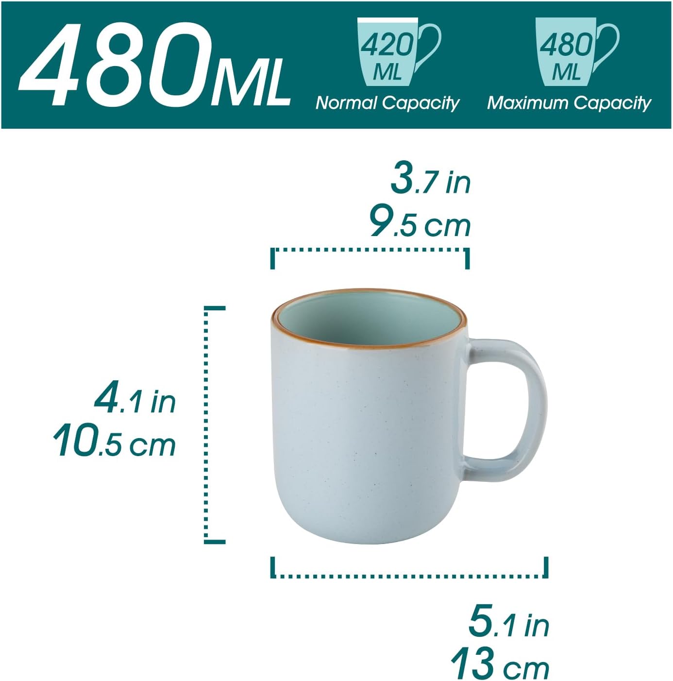 Detalle 2 de Vancasso Kaffeetassen Set 6er Reno 480 ml