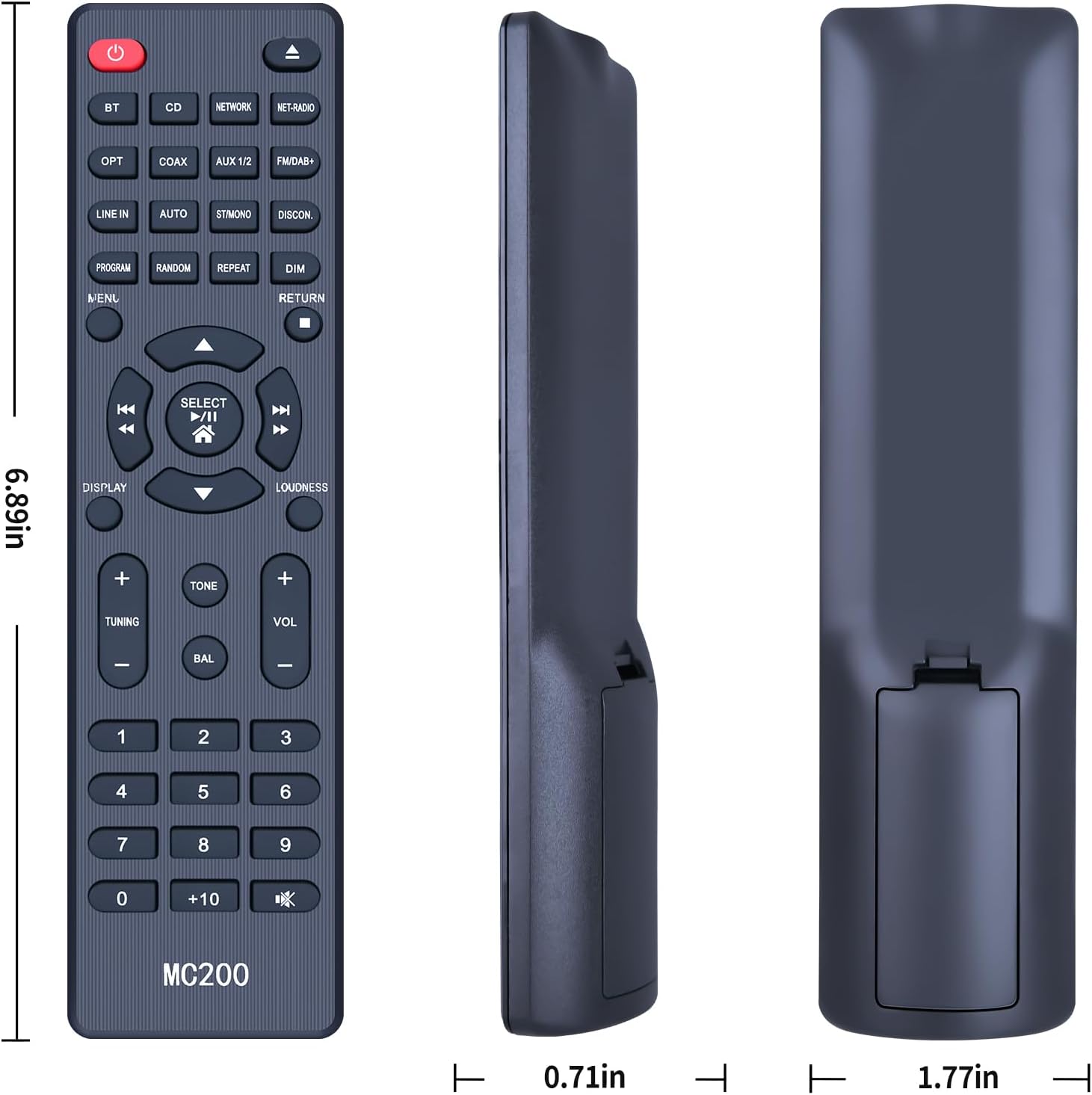 Thumbnail 4 de TCNOUMT KT1045 replacement remote control for MAGNAT stereo network receivers (MC 200 / MC 400 / RC 303)