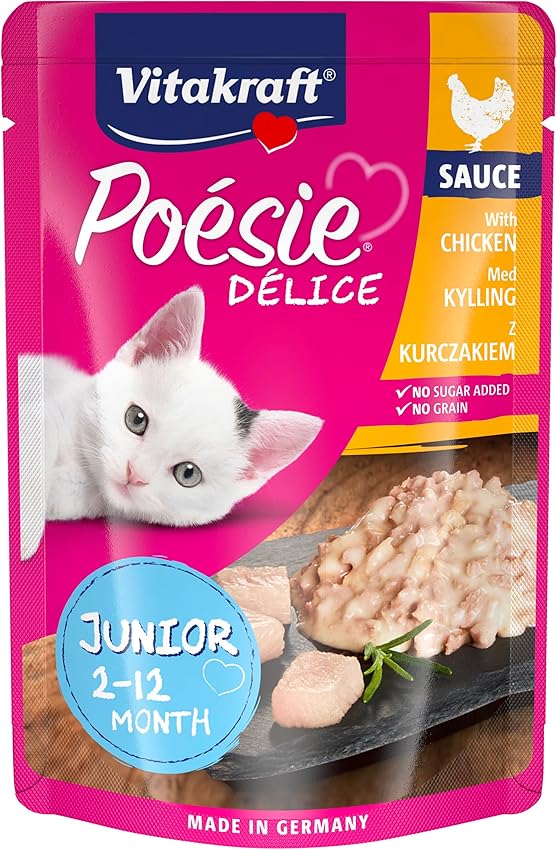 Detalle de Vitakraft Poésie Junior Pavo 23 x 85 g comida húmeda para gatos 🐱